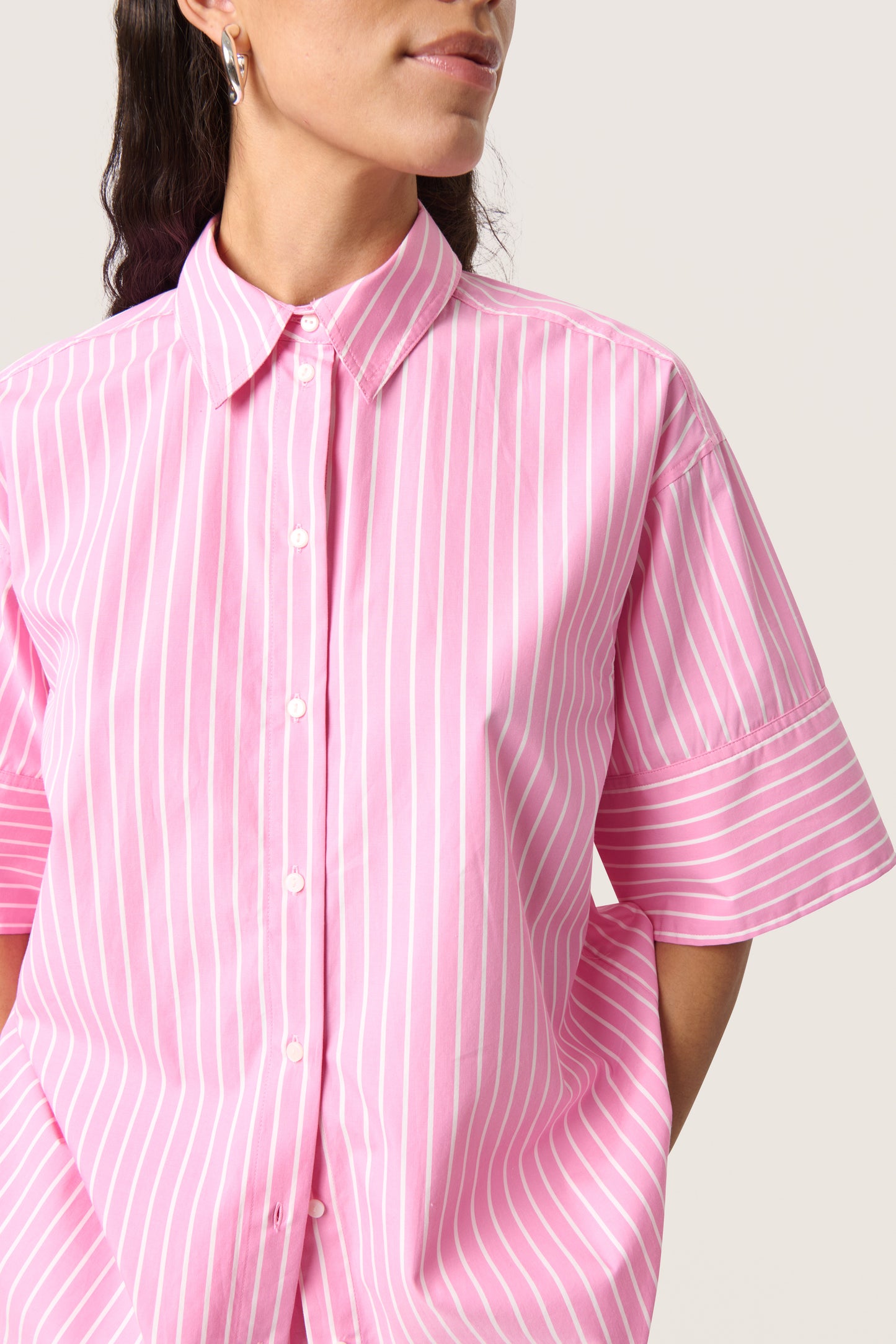 Soaked in Luxury Kaily Shirt | Rose Bloom Stripes