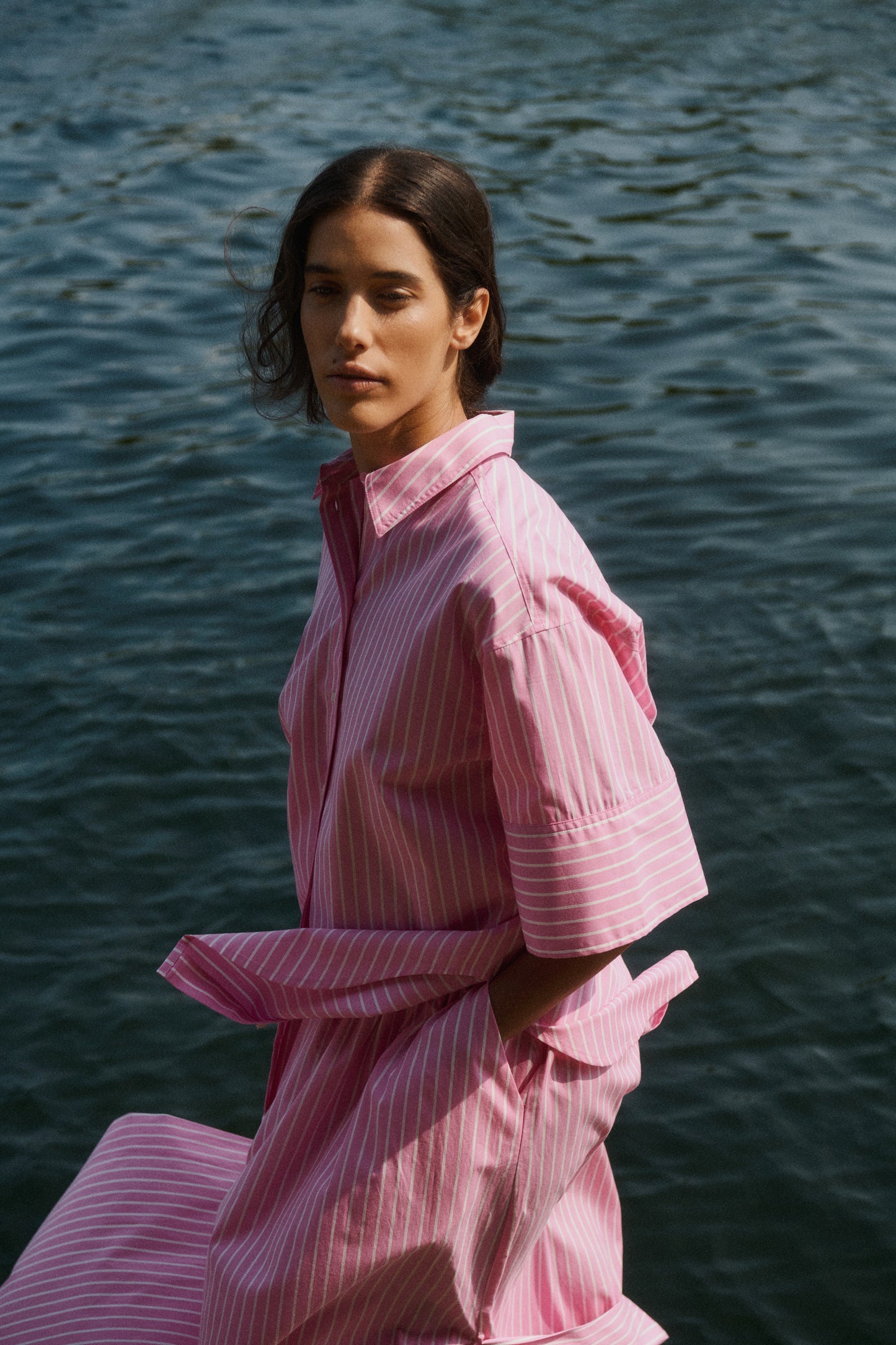 Soaked in Luxury Kaily Shirt | Rose Bloom Stripes