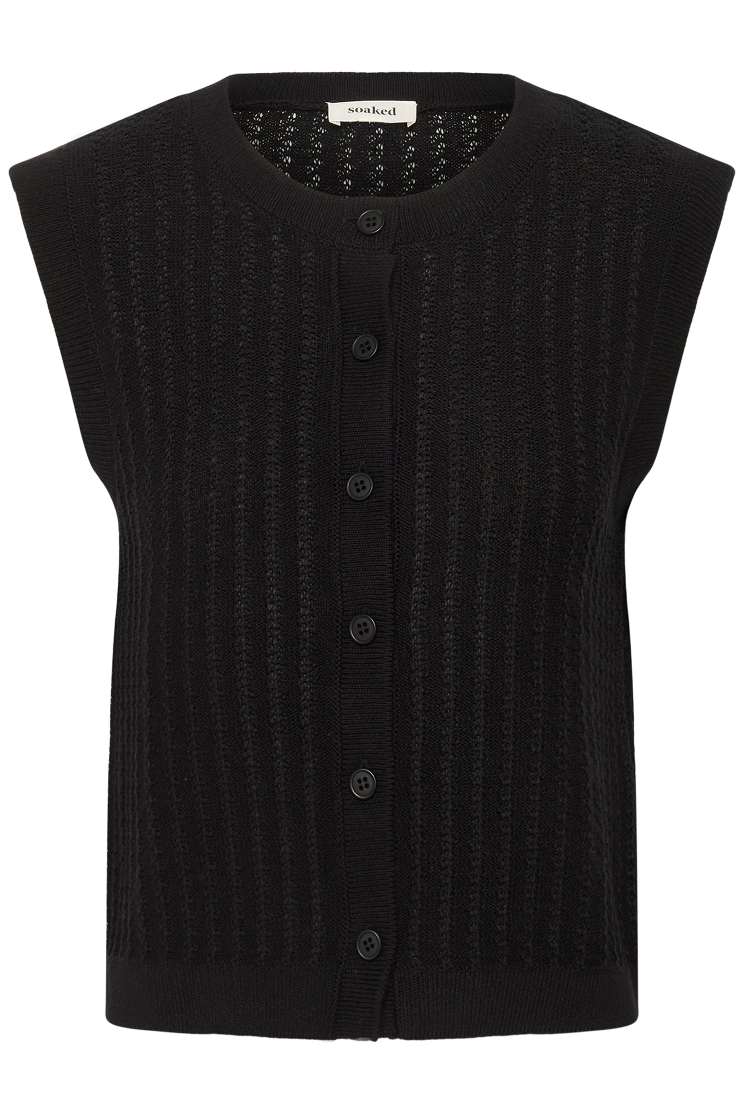 Soaked in Luxury Susanna Knitted Waistcoat | Black