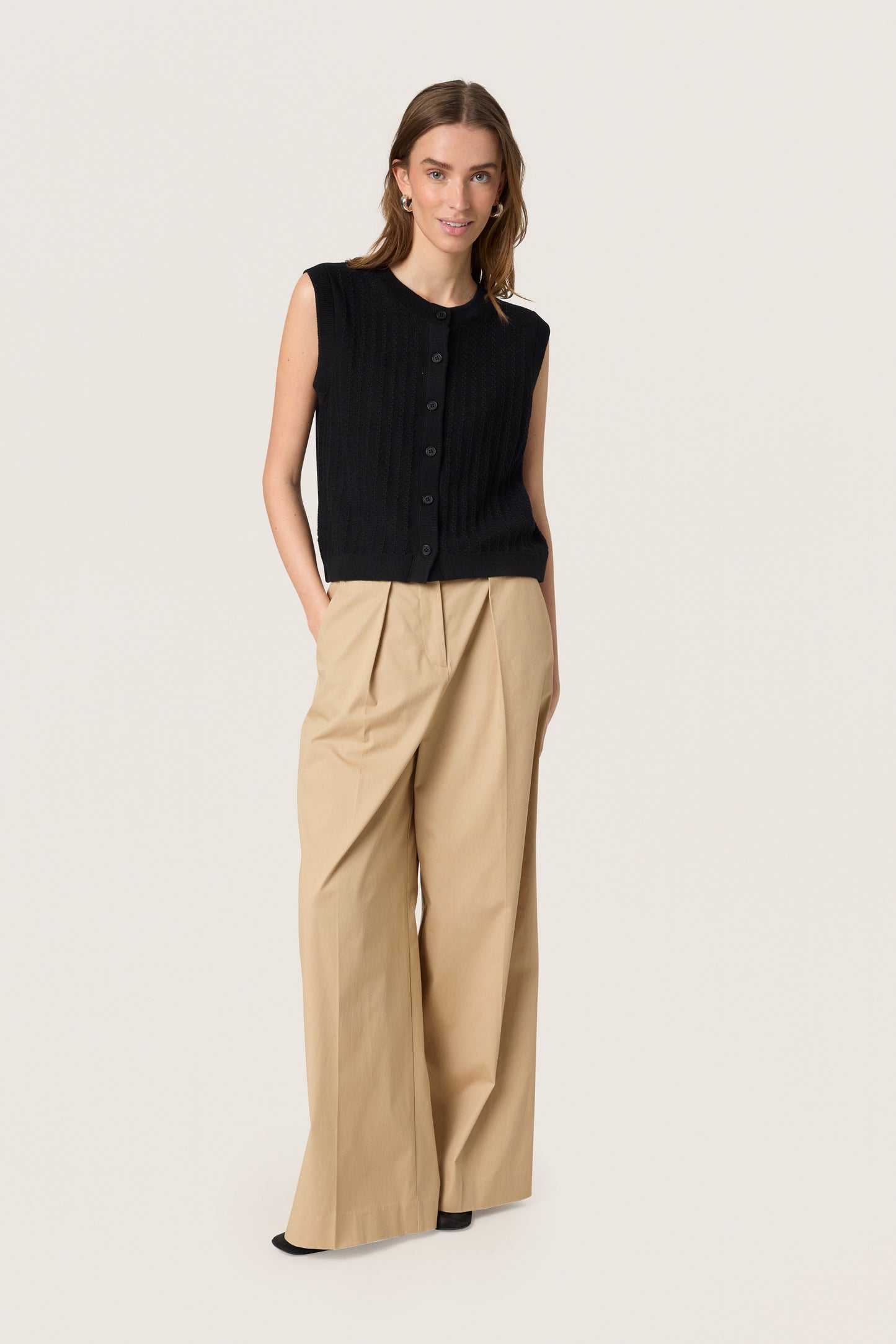 Soaked in Luxury Susanna Knitted Waistcoat | Black
