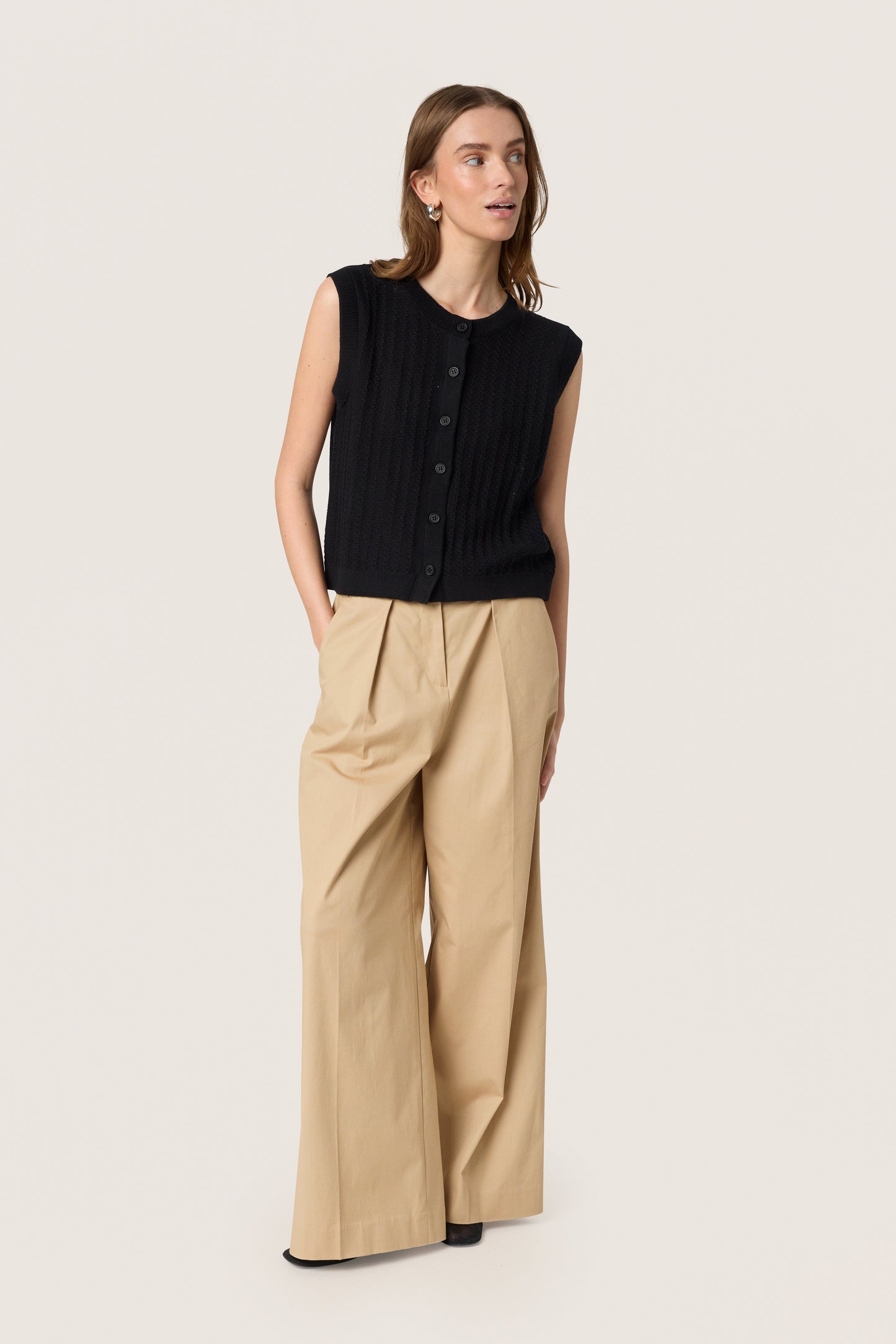 Soaked in Luxury Susanna Knitted Waistcoat | Black