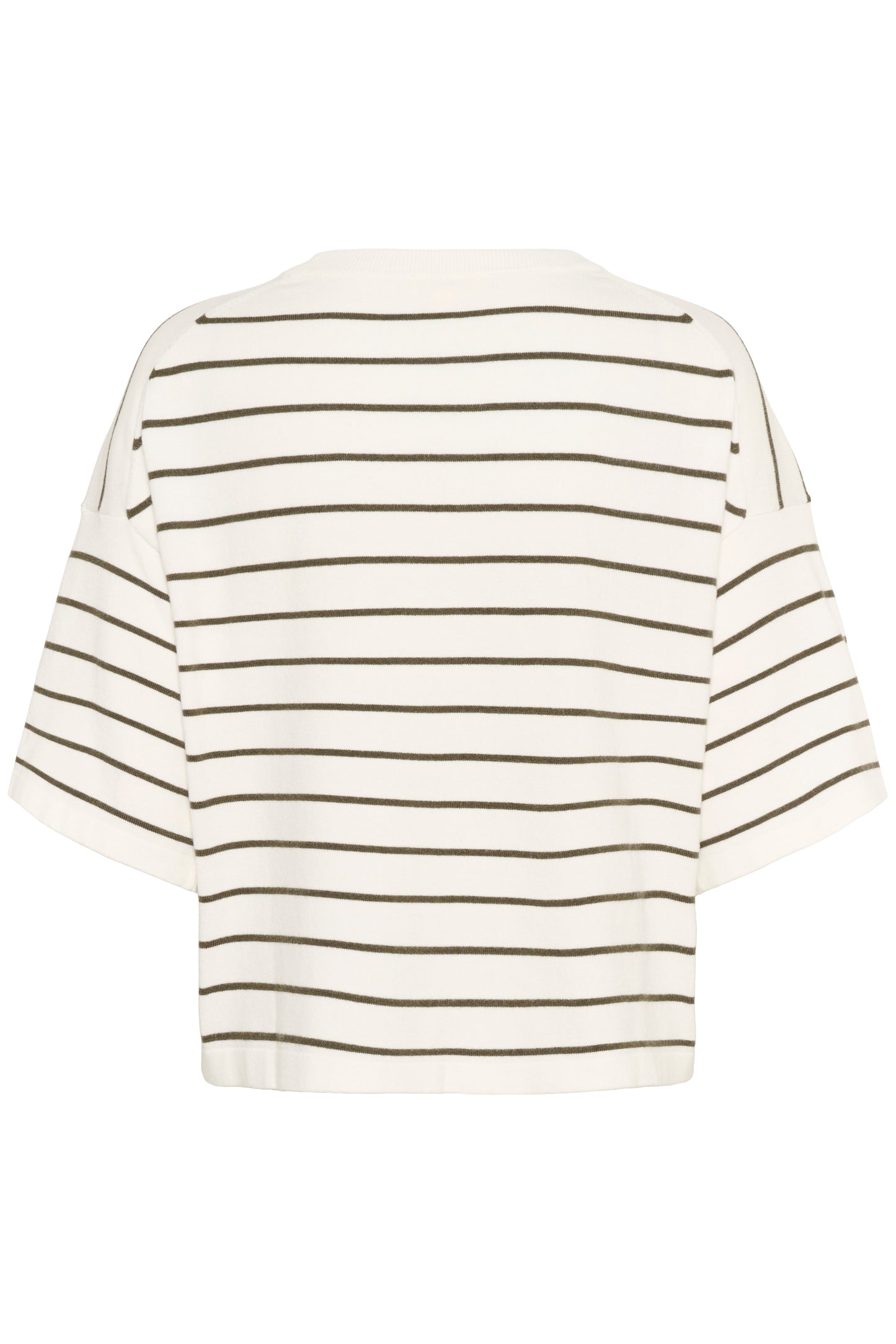 Soaked In Luxury Spina Boxy Pullover | White with Grape Leaf Stripe