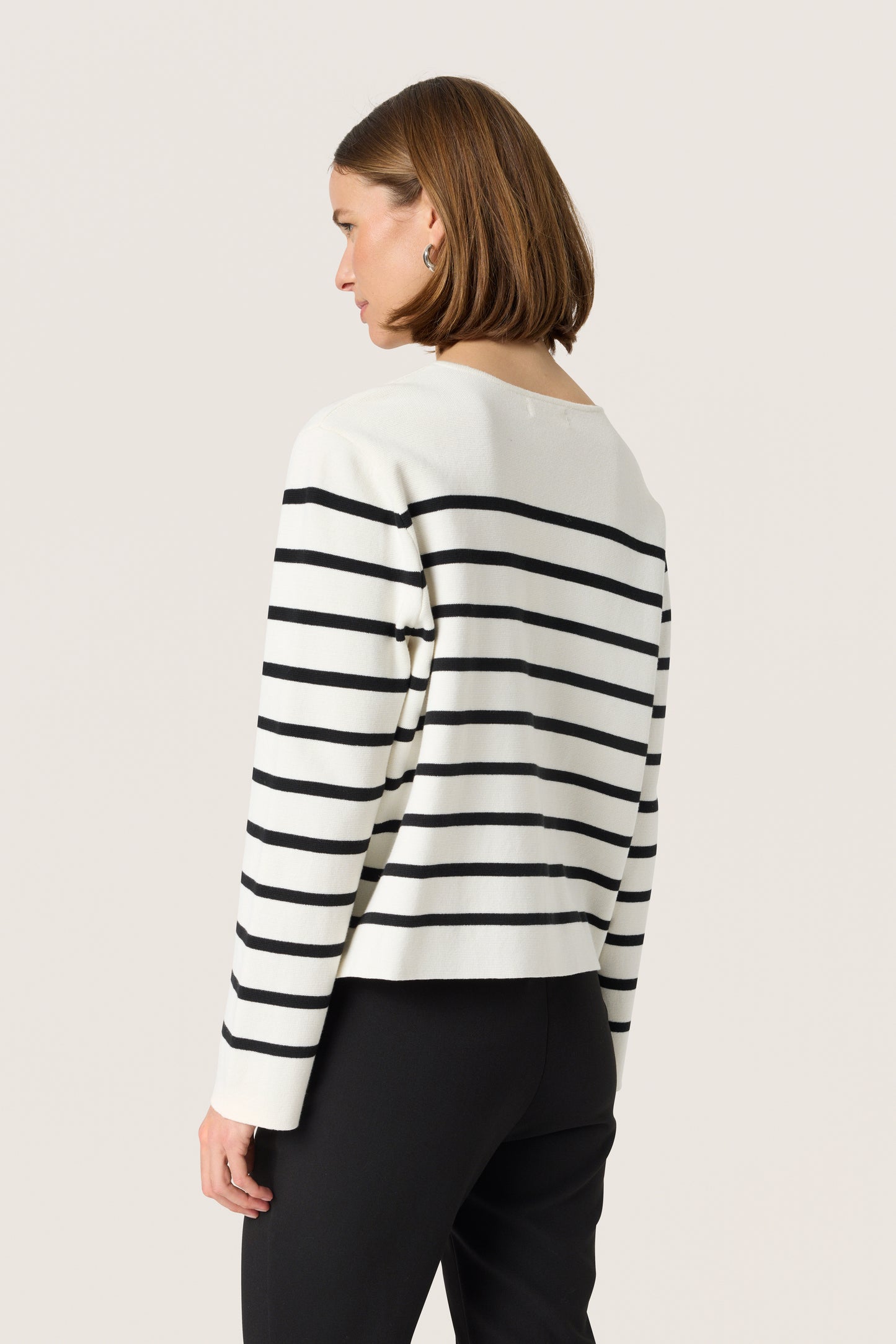 Soaked in Luxury Haven Cardigan | White with Black Stripes