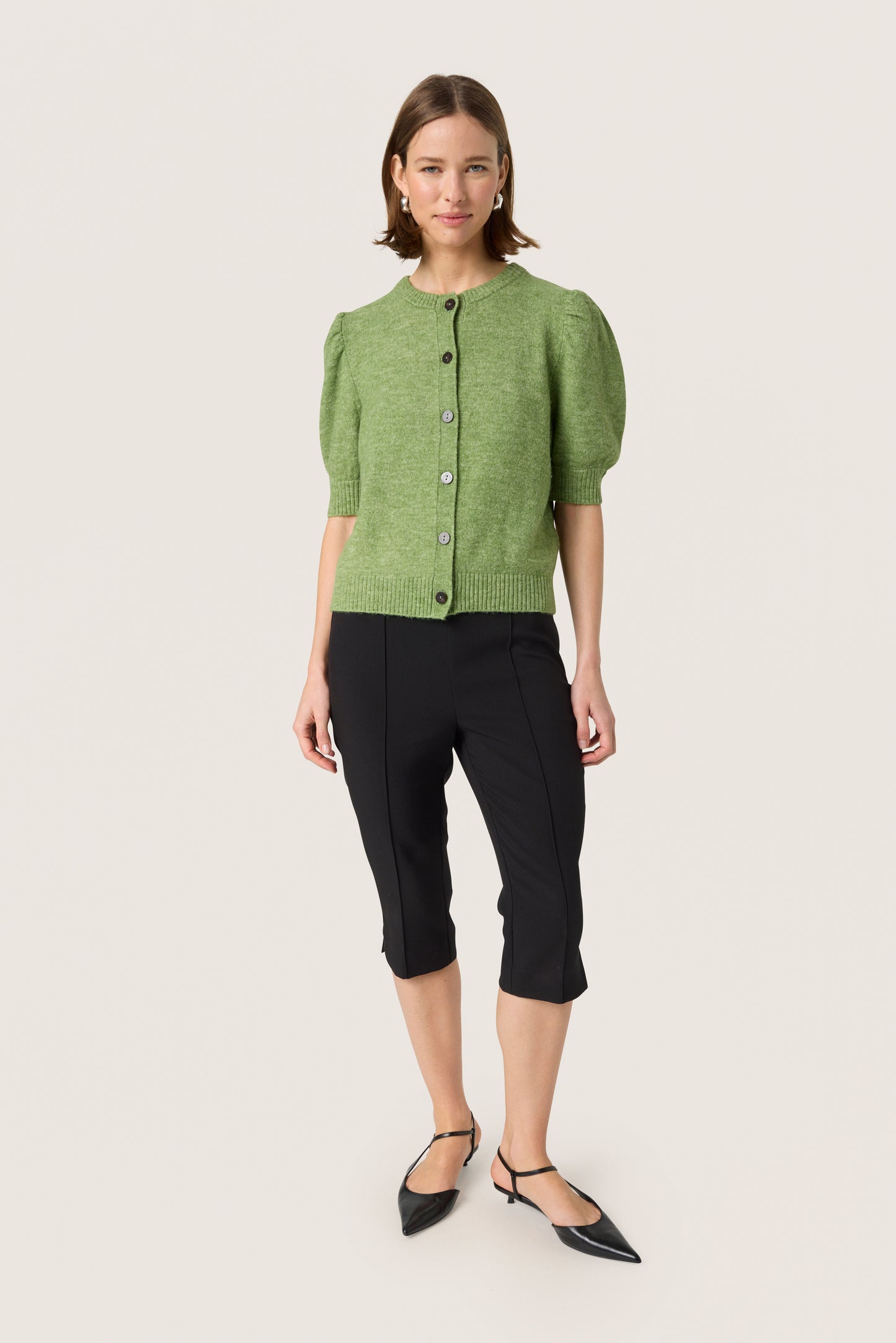 Soaked in Luxury Amani Cardigan | Smoke Green Melange