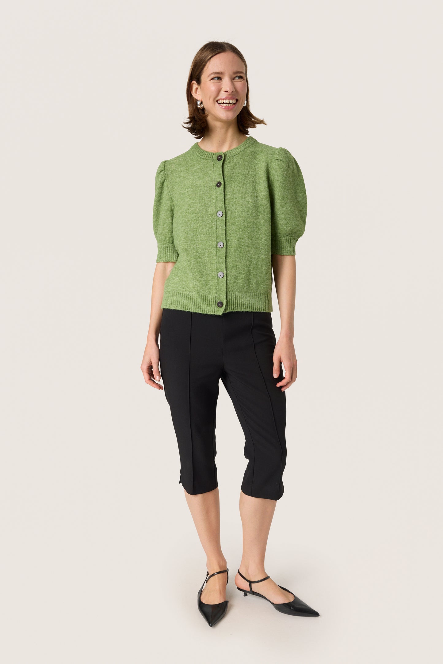 Soaked in Luxury Amani Cardigan | Smoke Green Melange