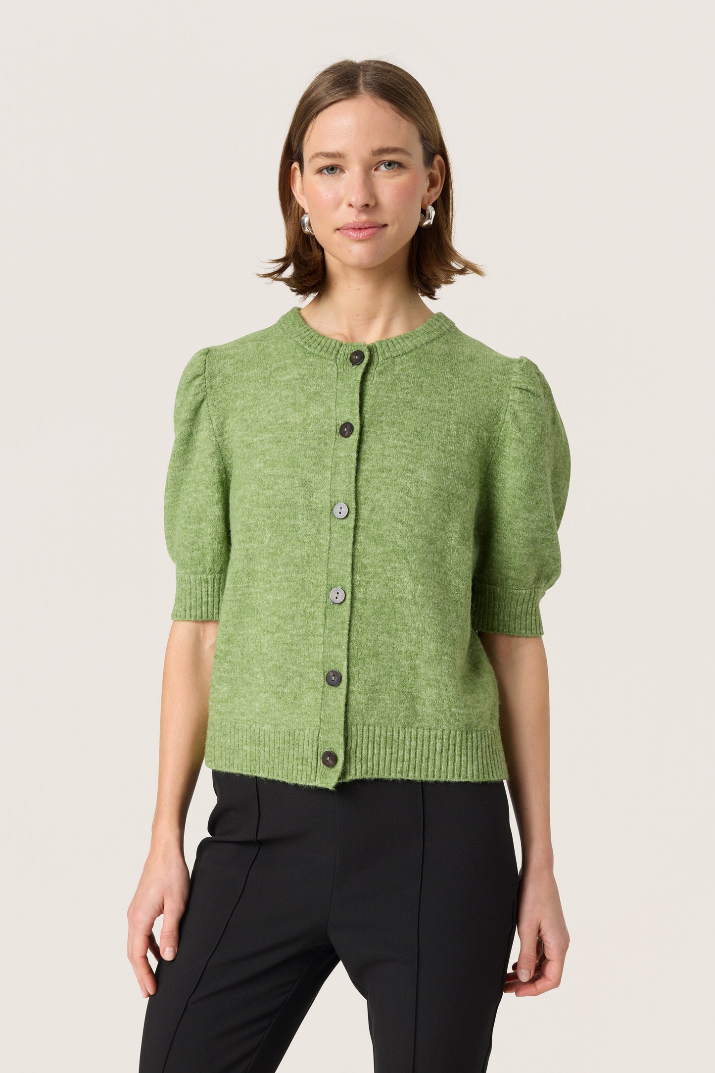 Soaked in Luxury Amani Cardigan | Smoke Green Melange