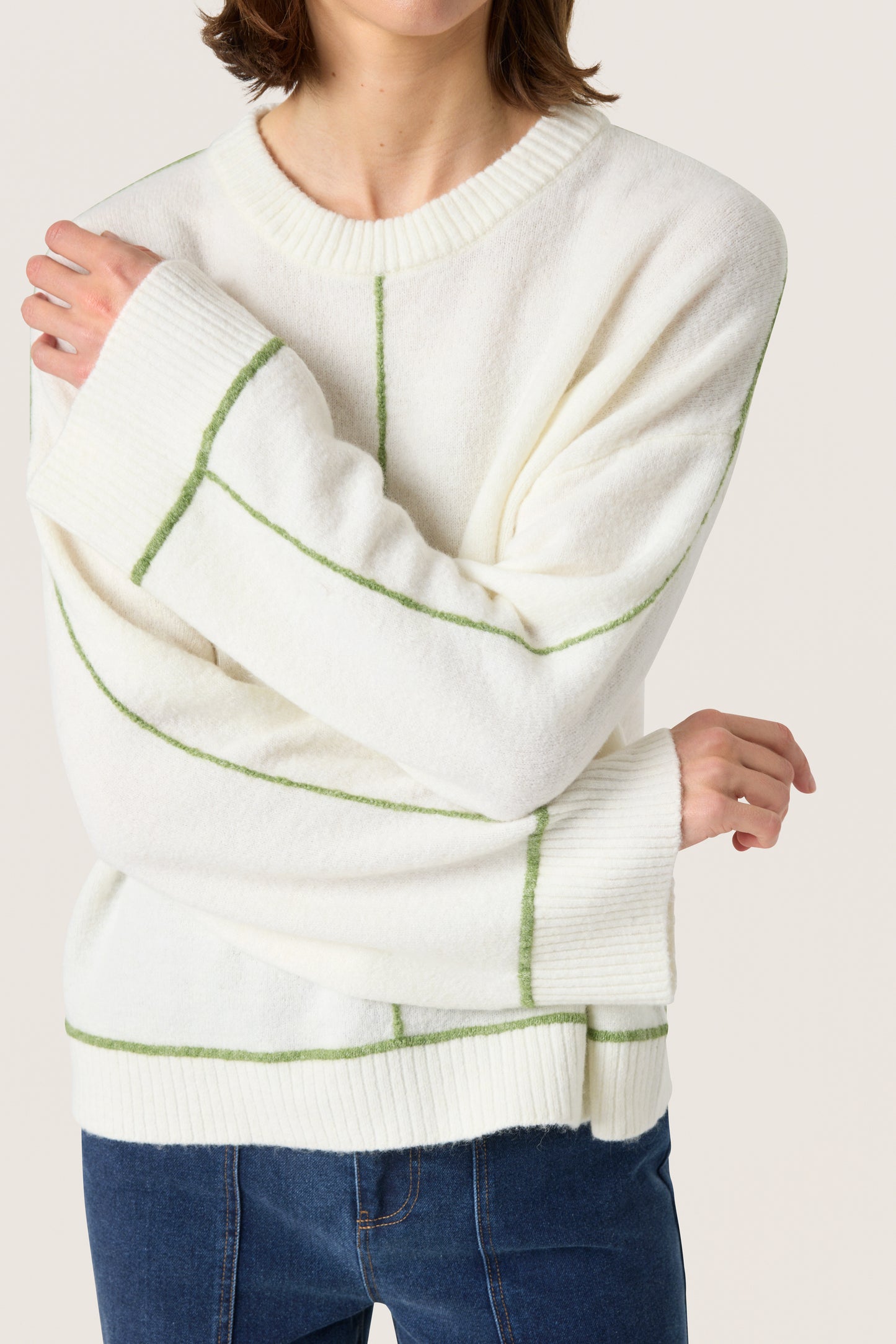 Soaked in Luxury Amani Contrast Pullover | Broken White