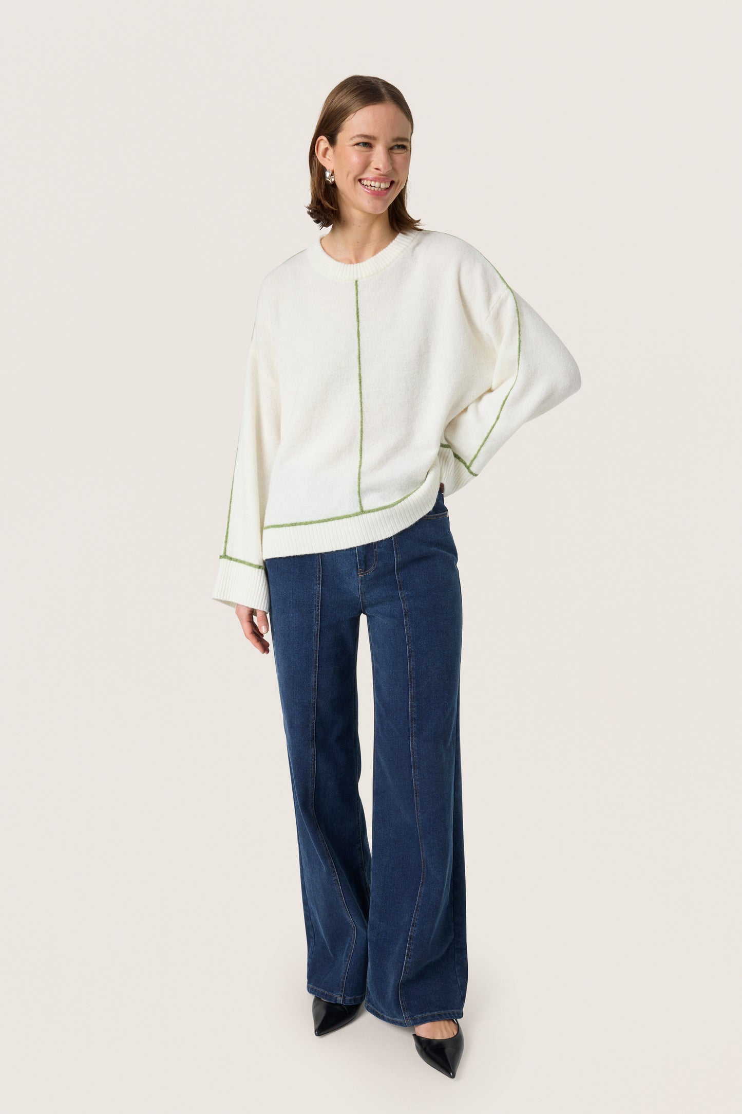 Soaked in Luxury Amani Contrast Pullover | Broken White