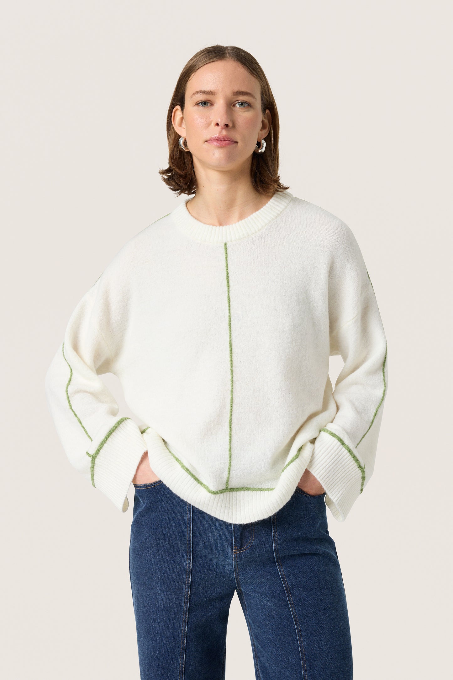 Soaked in Luxury Amani Contrast Pullover | Broken White
