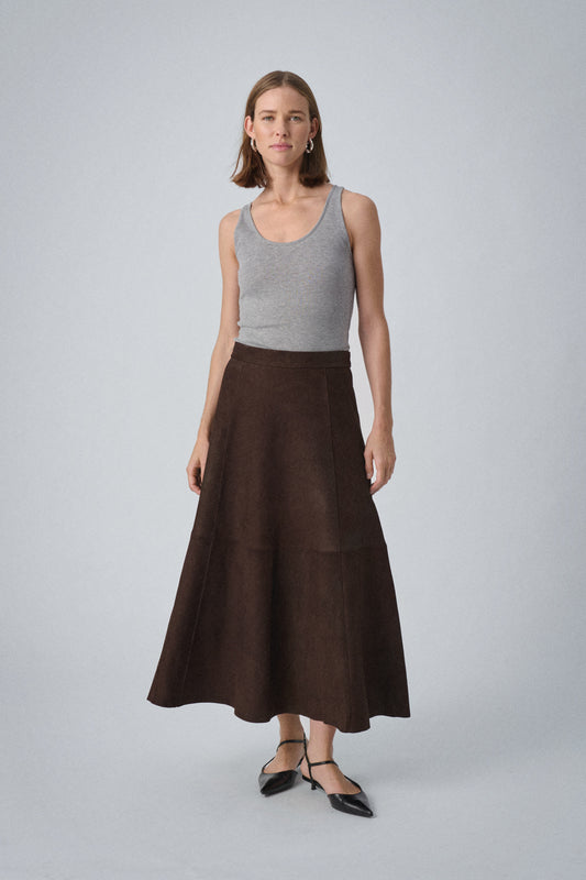 Soaked in Luxury SLParvati Leather Skirt | Coffee Bean