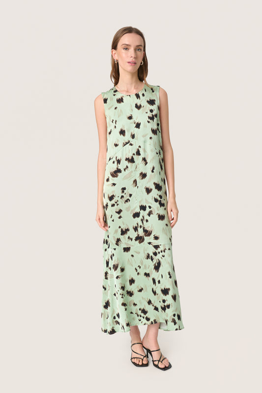Soaked in Luxury Marcela Dress | Smoke Green Brush Print
