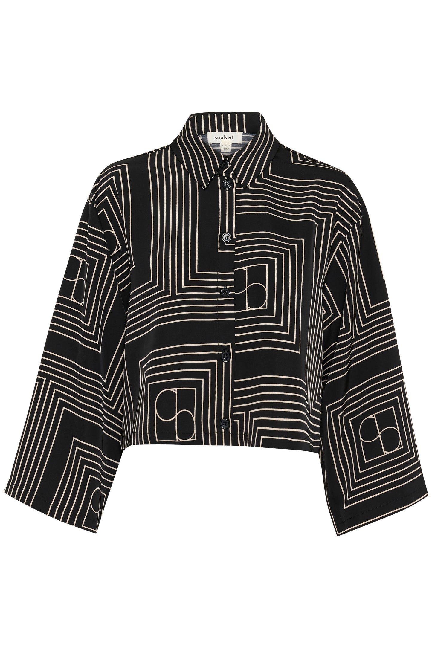 Soaked In Luxury Topaz Shirt | Black with Oatmeal