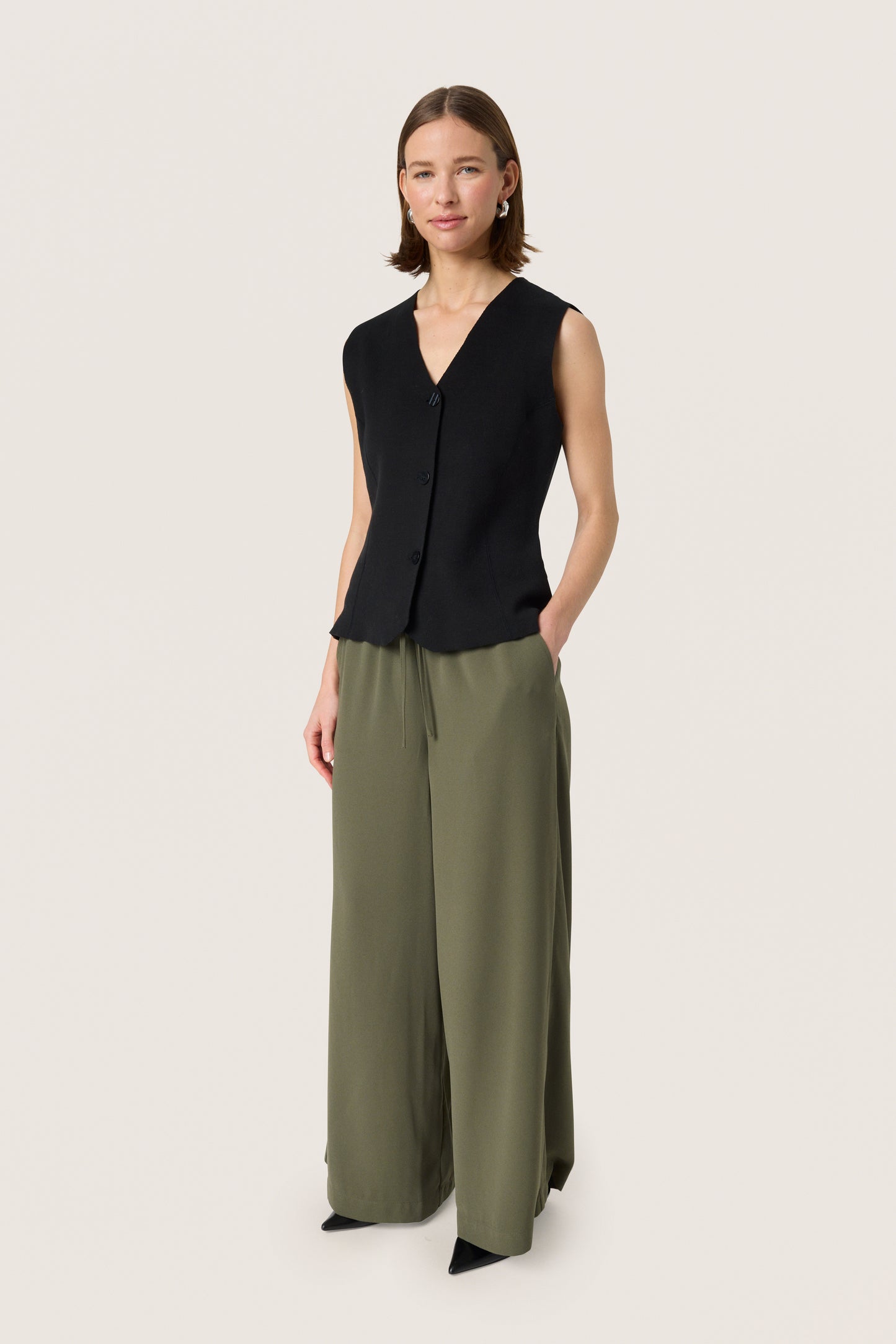 Soaked In Luxury Shirley Wide Pants | Grape Leaf