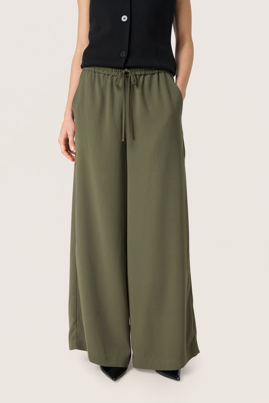 Soaked In Luxury Shirley Wide Pants | Grape Leaf