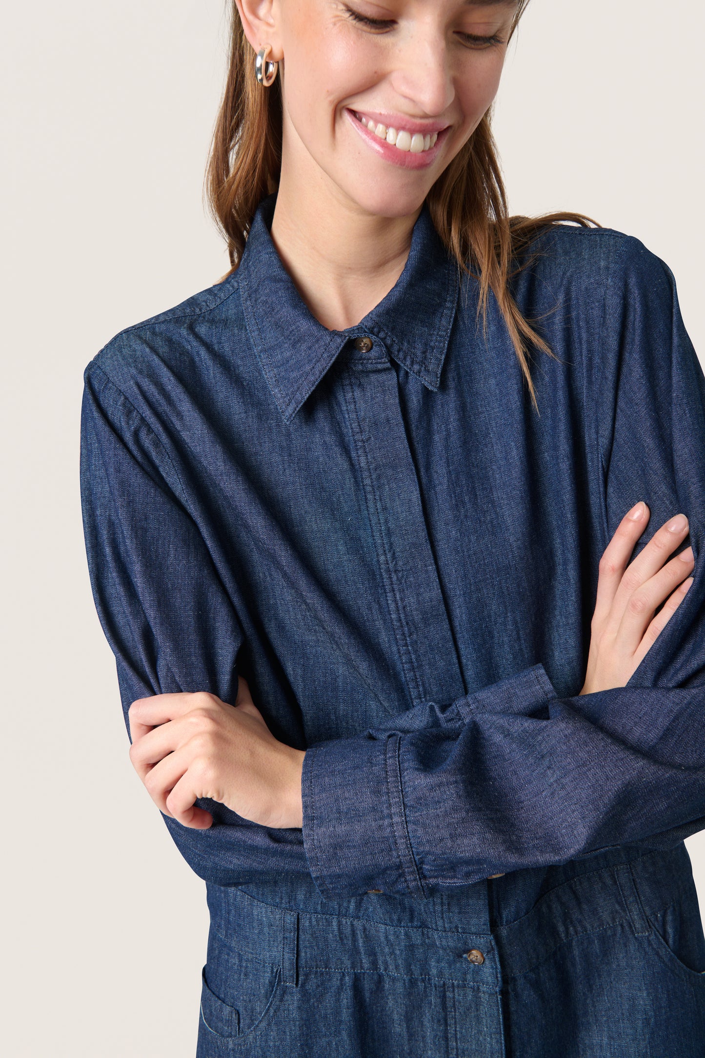 Soaked In Luxury Chamy Shirt Dress | Dark Blue Denim