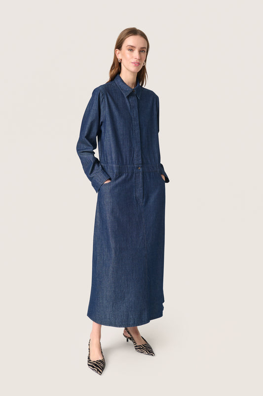 Soaked In Luxury Chamy Shirt Dress | Dark Blue Denim