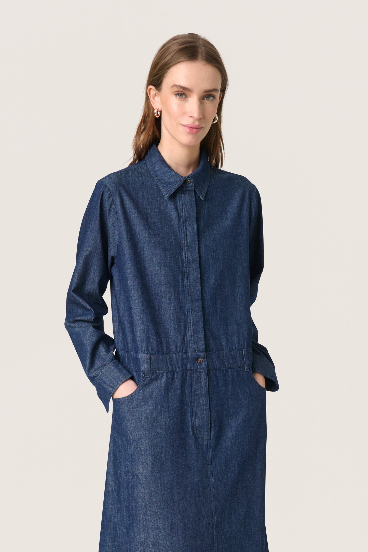 Soaked In Luxury Chamy Shirt Dress | Dark Blue Denim