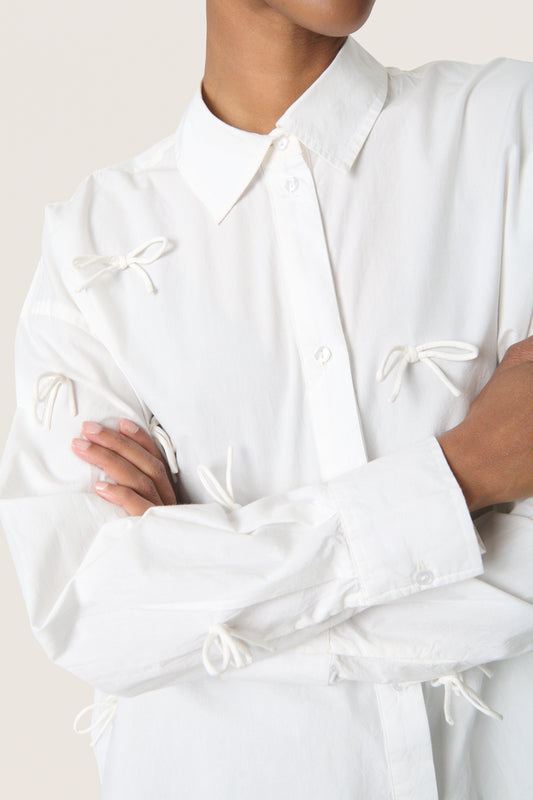 Soaked In Luxury Joa Bow Shirt | Broken White