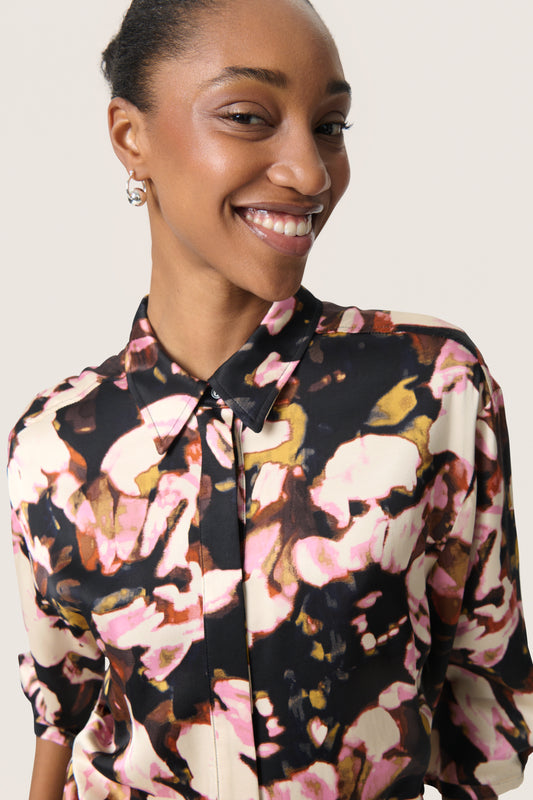 Soaked in Luxury Cinna Elly Shirt | Chocolate Autumn