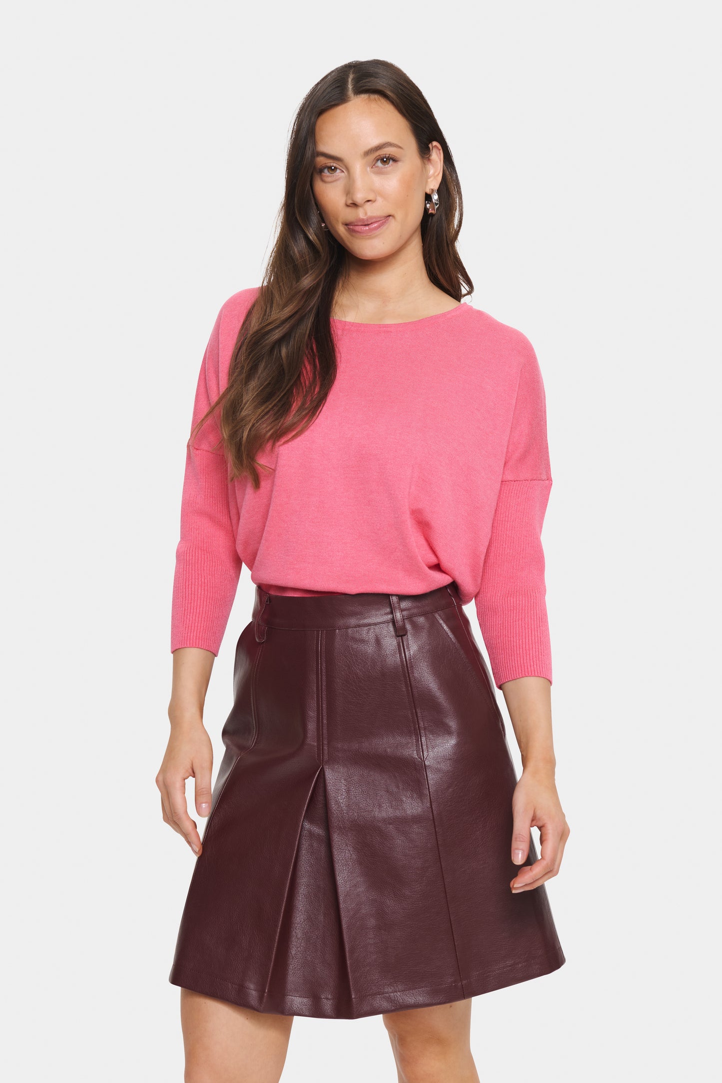 Saint Tropez Mila Round Neck Pullover | Fruit Dove Melange