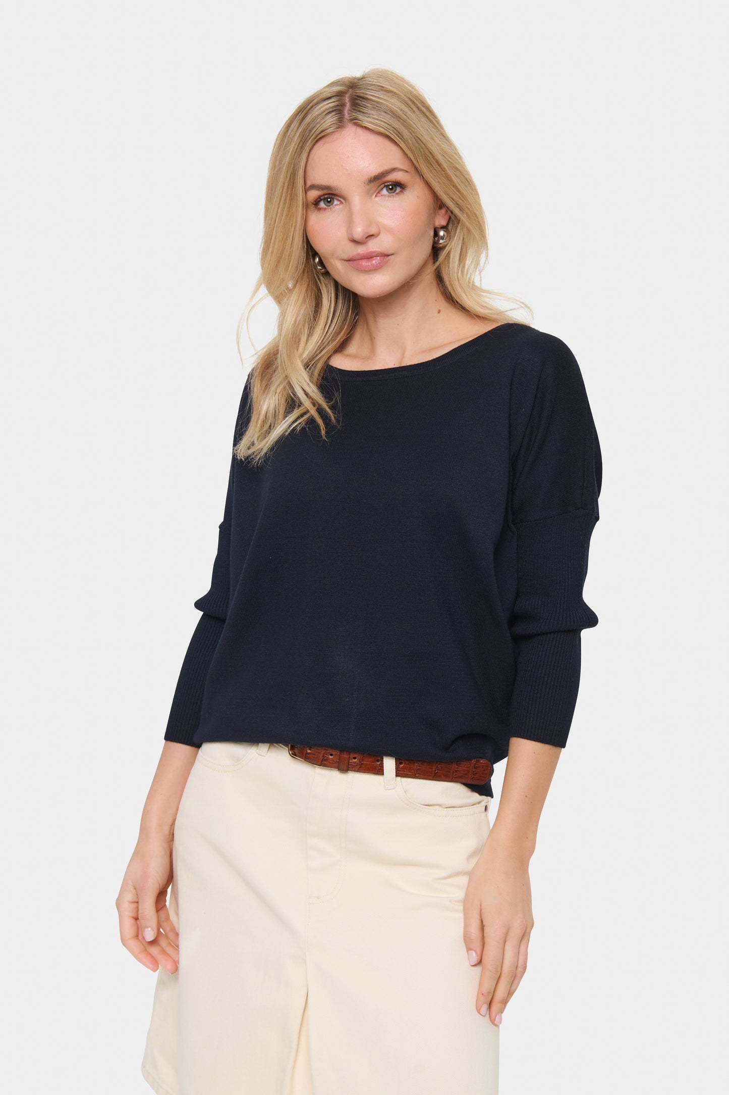 Saint Tropez Mila Round Neck Pullover | Night Sky