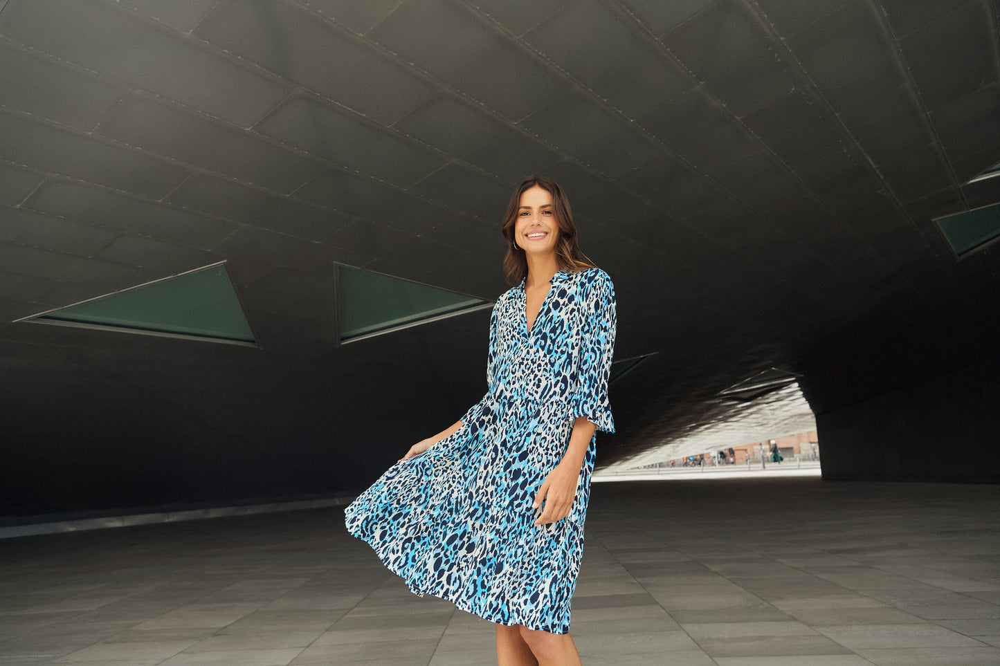 Saint Tropez Eda Dress | Baby's Breath Blue Animal
