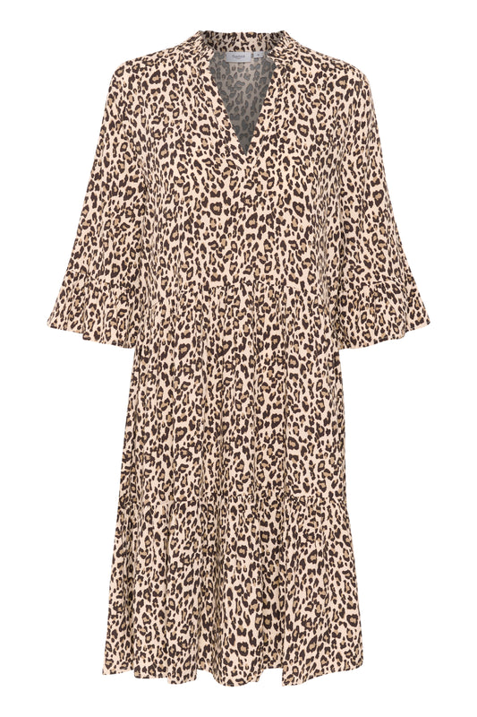 Saint Tropez EdaSZ Dress | Creme Leopard Strokes