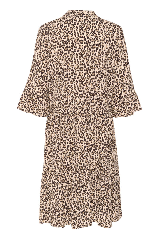 Saint Tropez Eda Dress | Creme Leopard Strokes