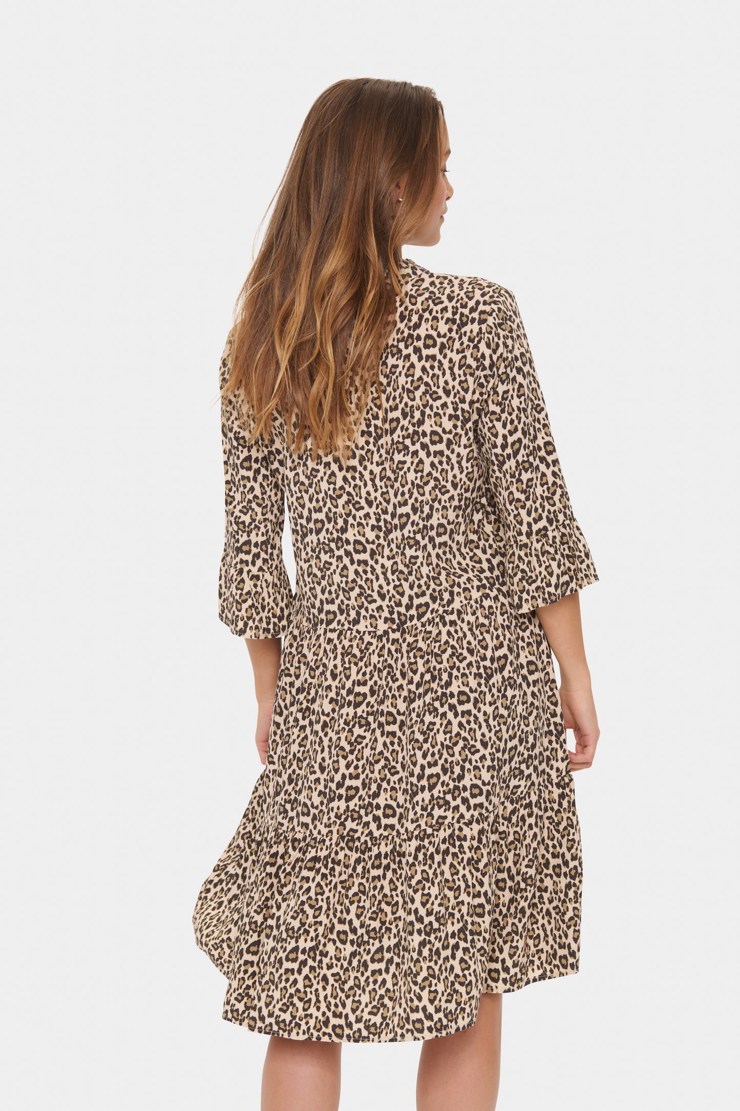 Saint Tropez Eda Dress | Creme Leopard Strokes