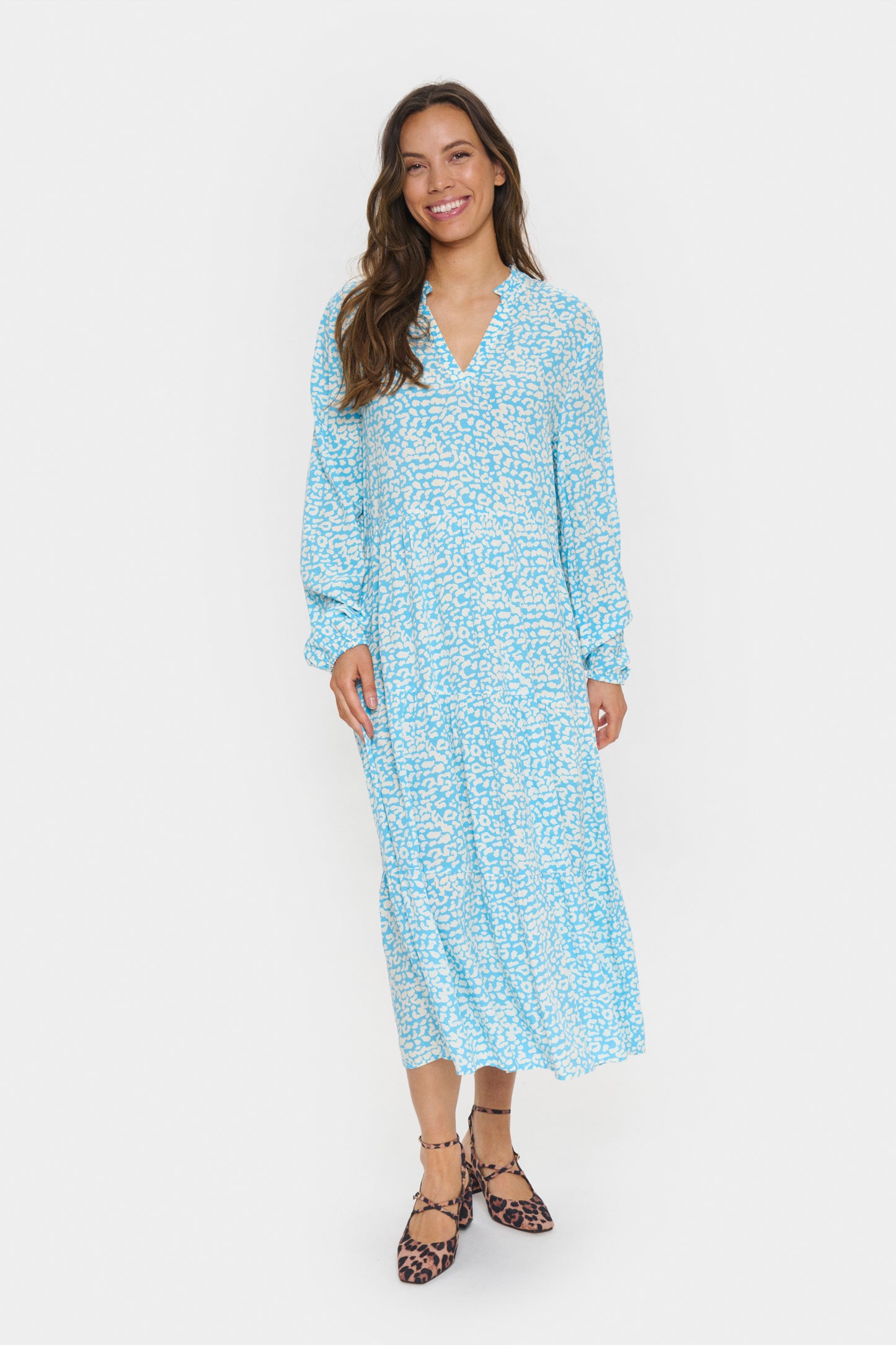 Saint Tropez Eda Maxi Dress | Ethereal Blue Leo