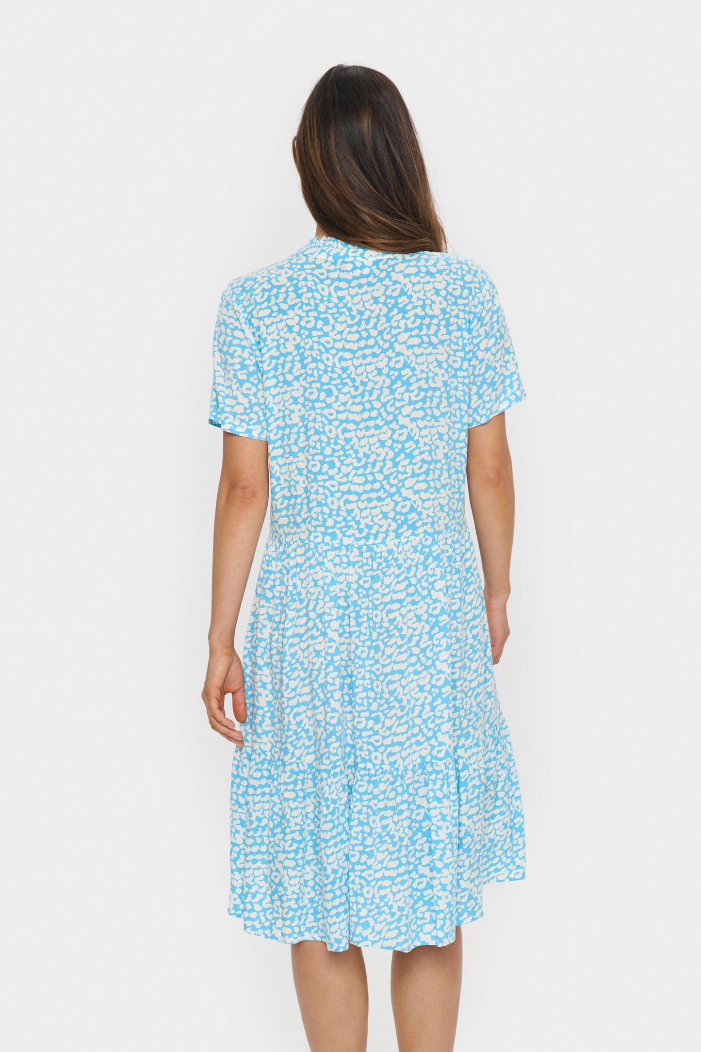 Saint Tropez Eda Short Sleeve Dress | Ethereal Blue Leo