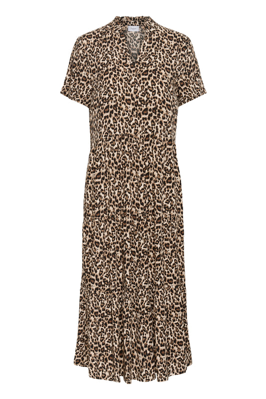 Saint Tropez EdaSZ Short Sleeve Maxi Dress | Black Reg Leo