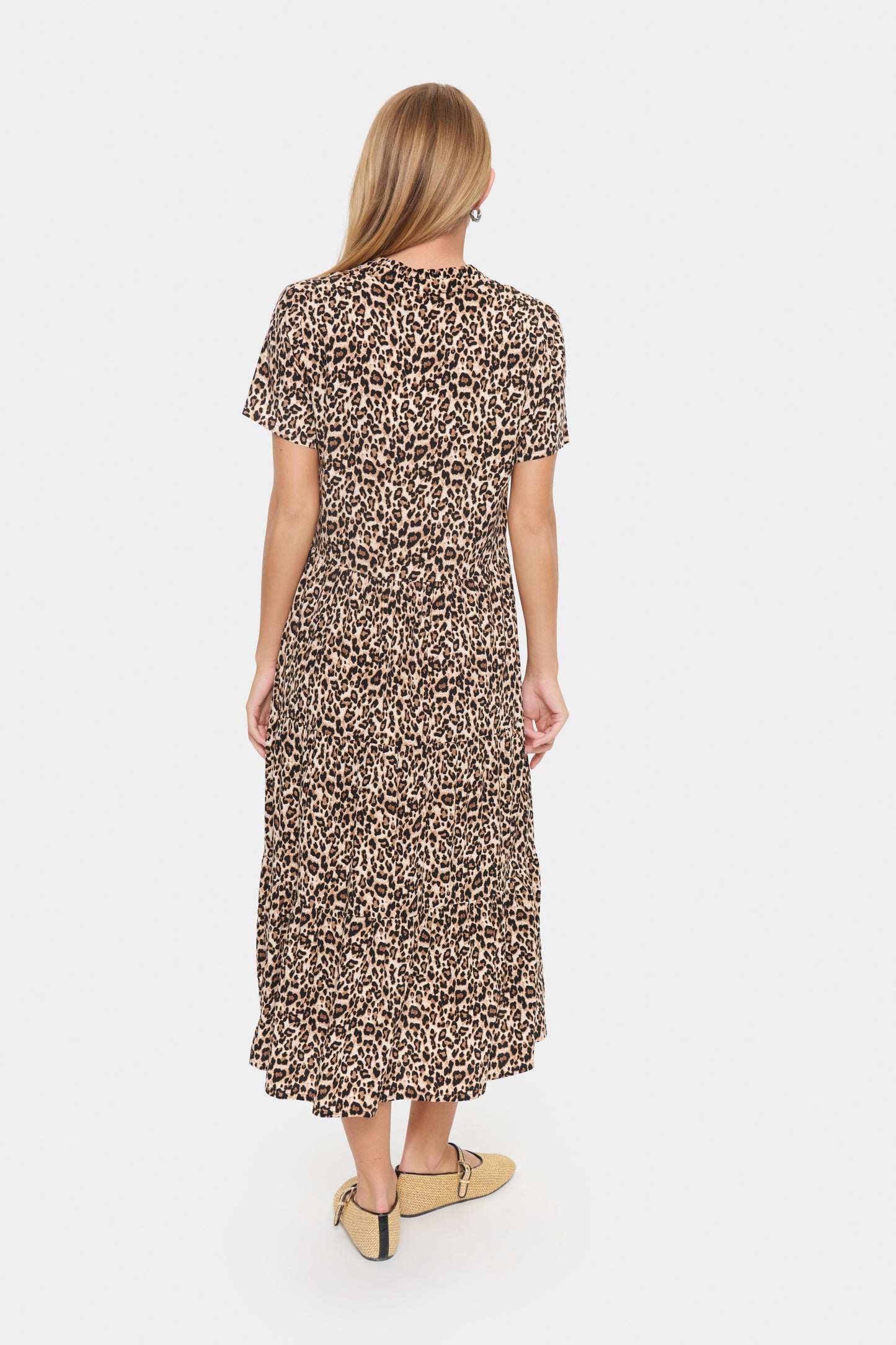 Saint Tropez Eda Short Sleeve Maxi Dress | Black Reg Leo