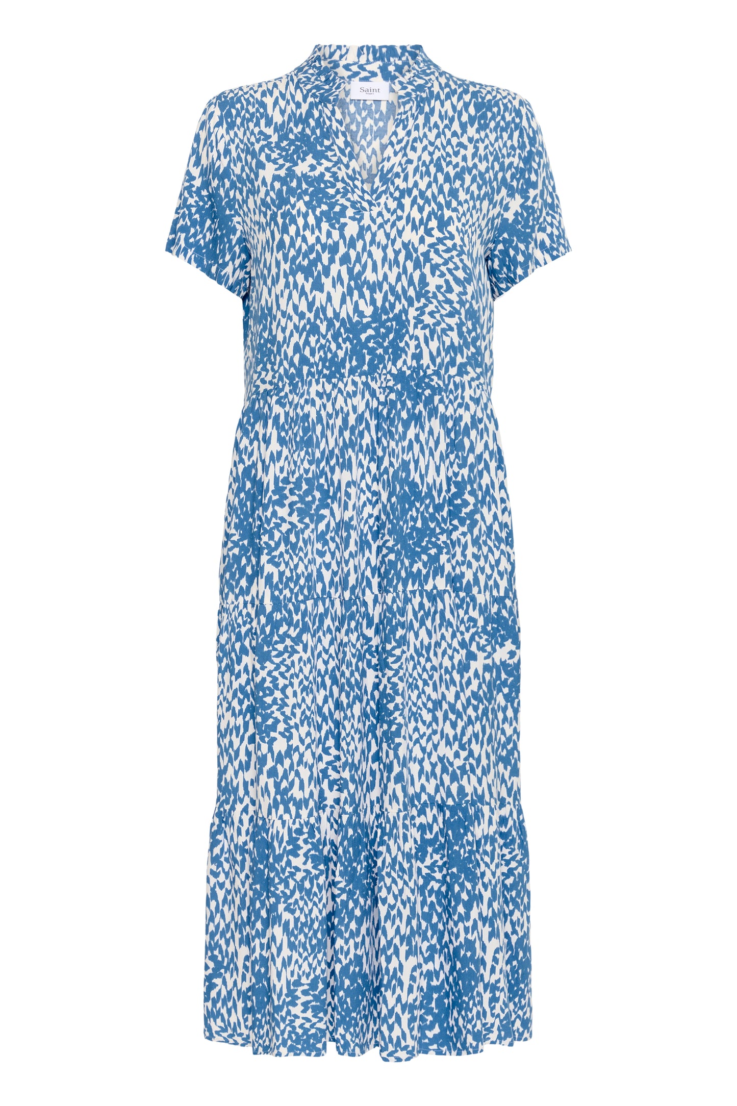 Saint Tropez EdaSZ Short Sleeve Maxi Dress | Campanula Soft Zigzag