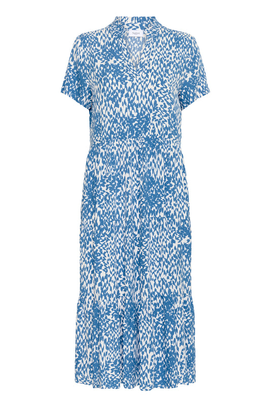 Saint Tropez EdaSZ Short Sleeve Maxi Dress | Campanula Soft Zigzag