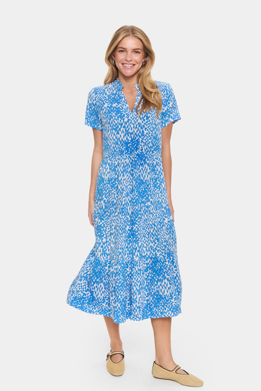 Saint Tropez Eda Short Sleeve Maxi Dress | Campanula Soft Zigzag