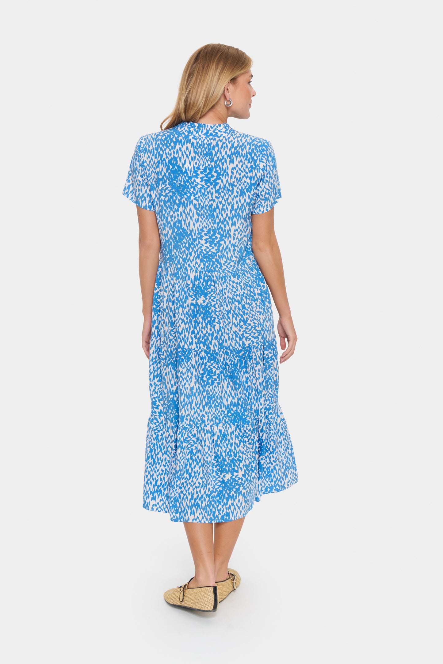 Saint Tropez Eda Short Sleeve Maxi Dress | Campanula Soft Zigzag
