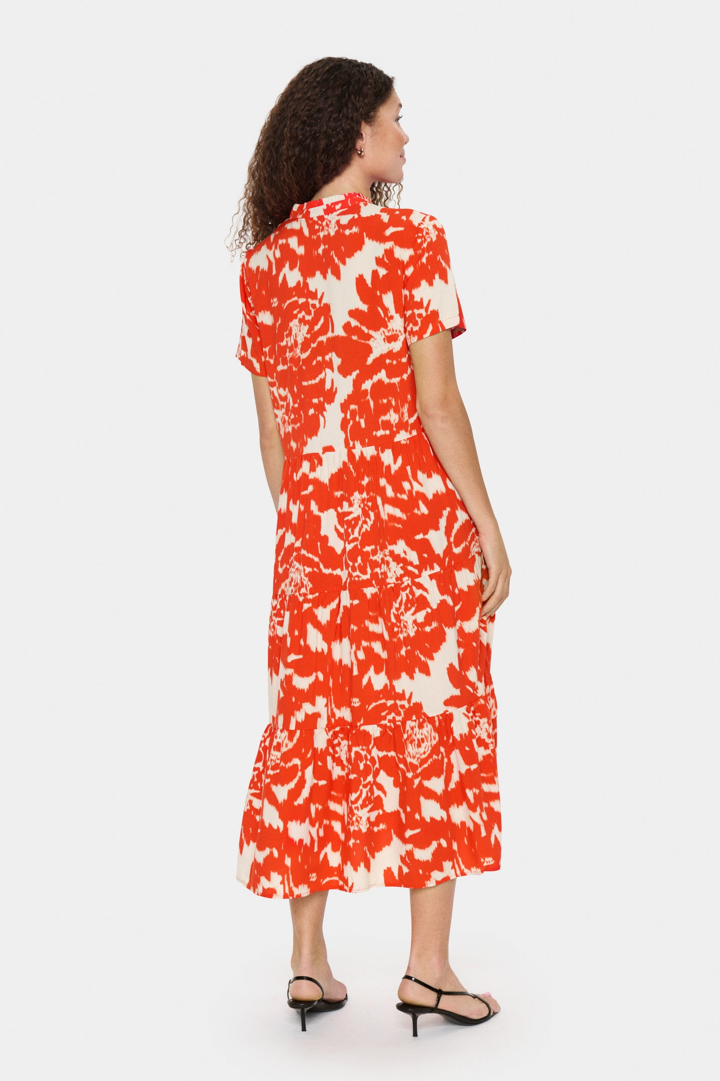 Saint Tropez Eda Short Sleeve Maxi Dress | Poinciana Water Blooms