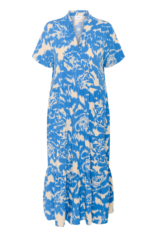 Saint Tropez Eda Short Sleeve Maxi Dress | Campanula Water Blooms