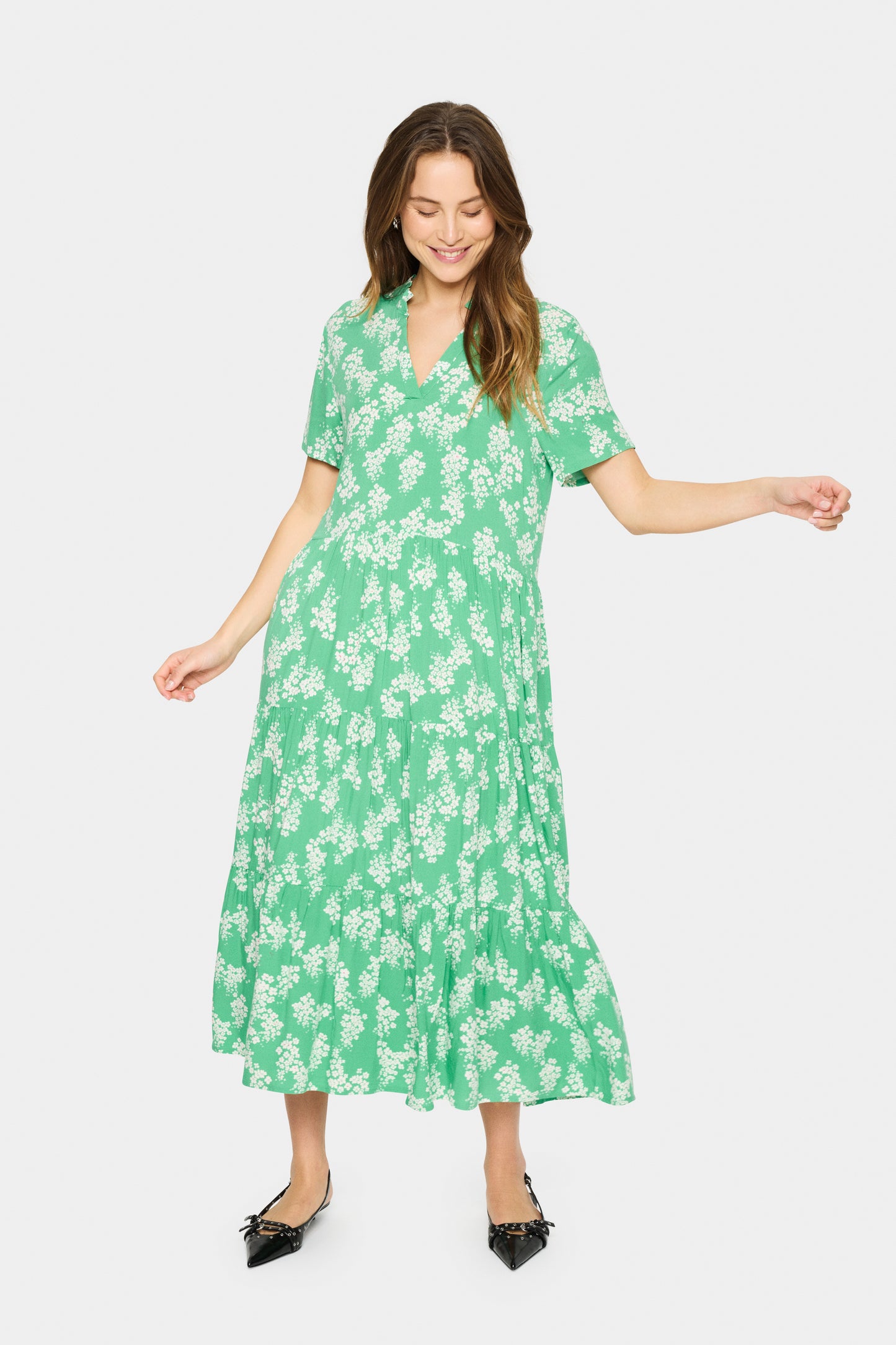 Saint Tropez Eda Short Sleeve Maxi Dress | Greenbriar Flower Lane