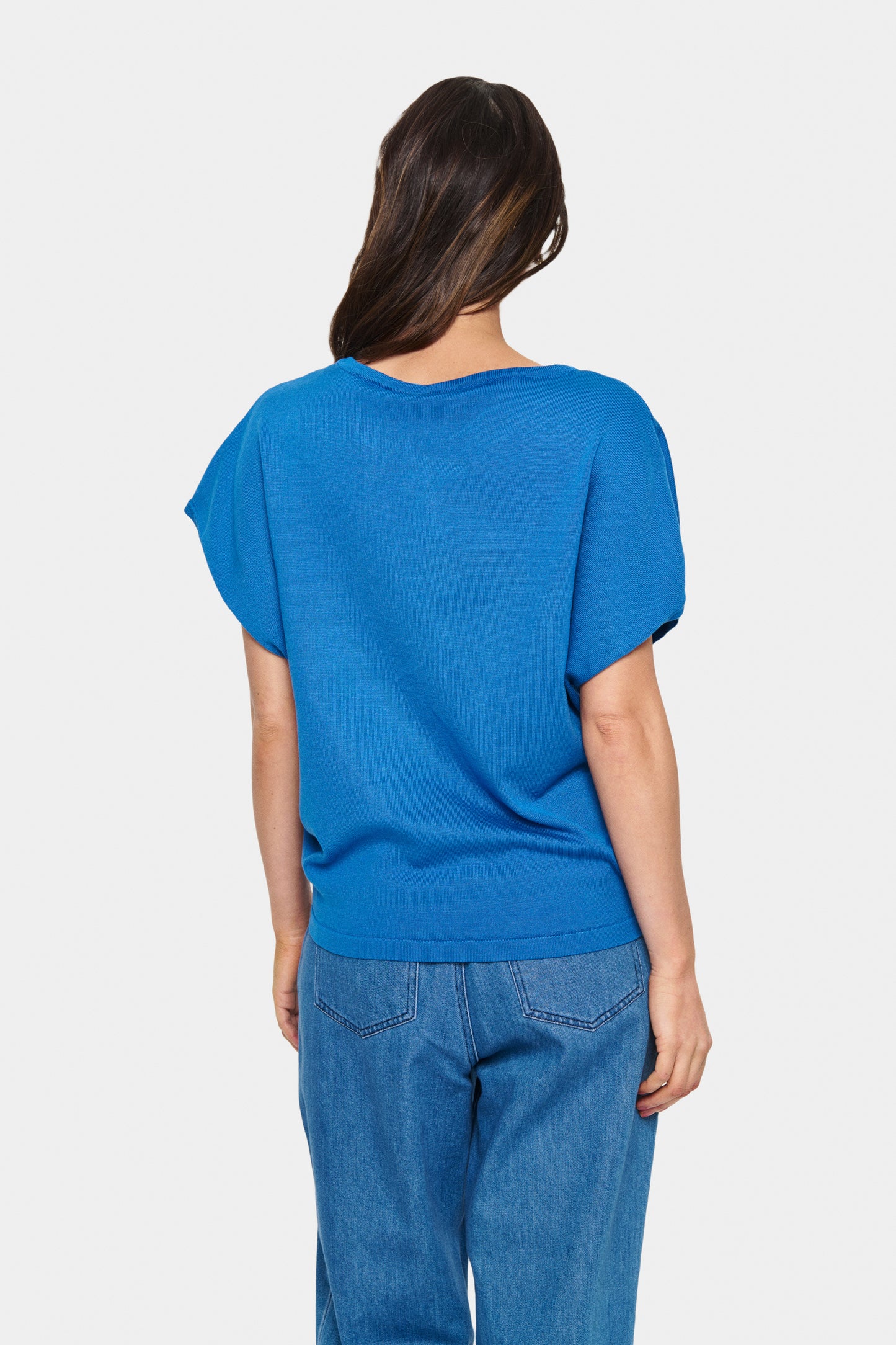 Saint Tropez Mila Round Neck Short Sleeve Pullover | Campanula