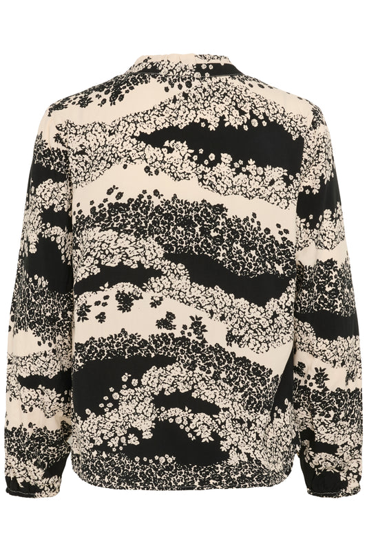 Saint Tropez Eda Blouse | Black Wavy Flow