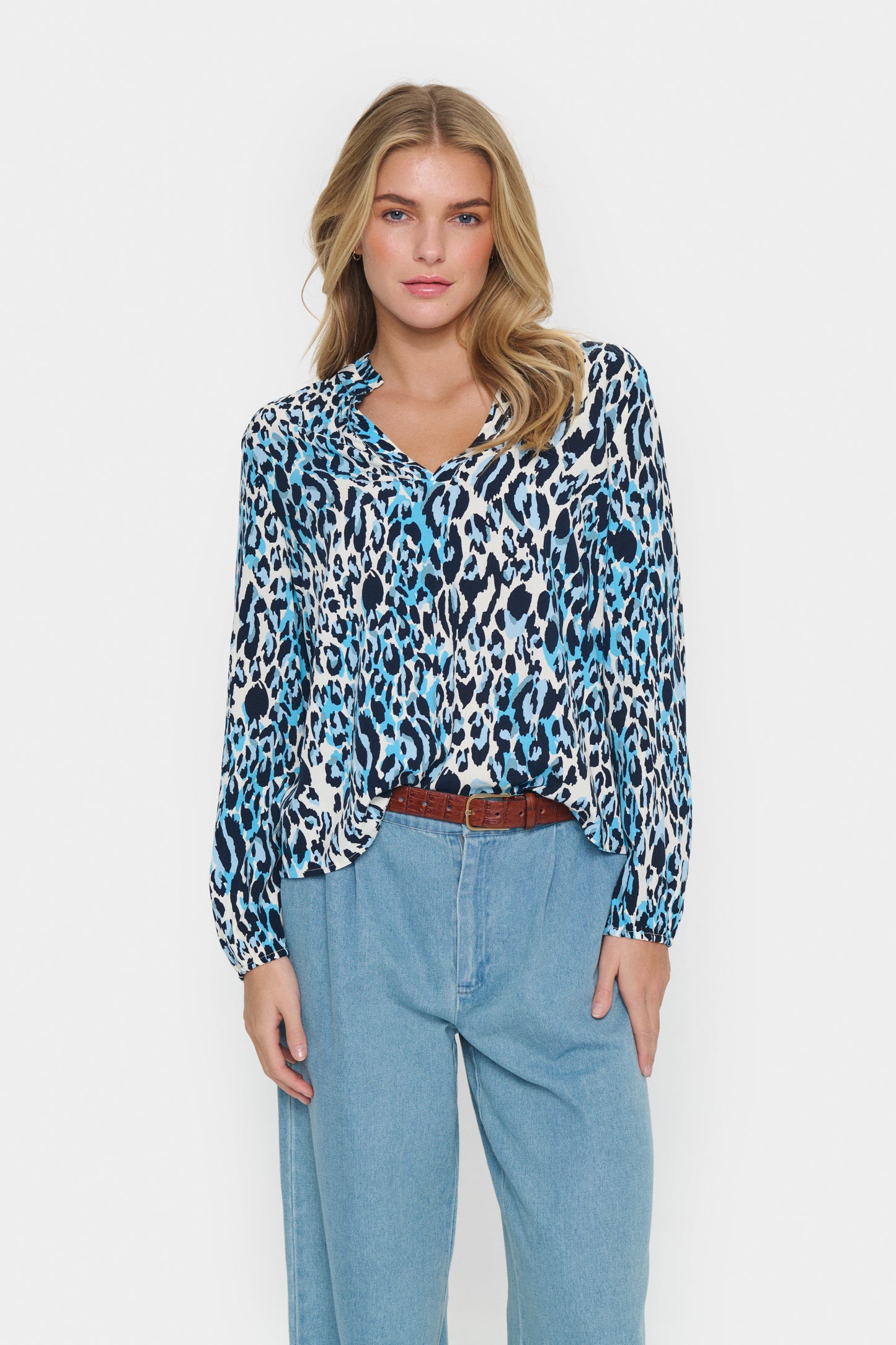 Saint Tropez Eda Blouse | Baby's Breathe Blue Animal