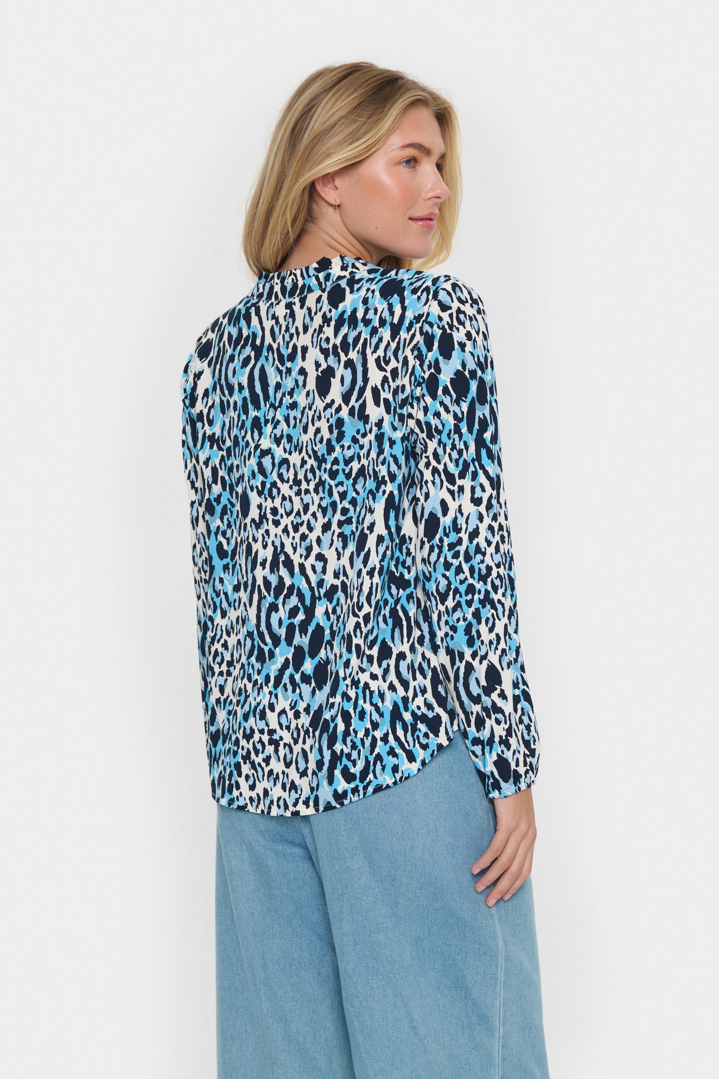 Saint Tropez Eda Blouse | Baby's Breathe Blue Animal