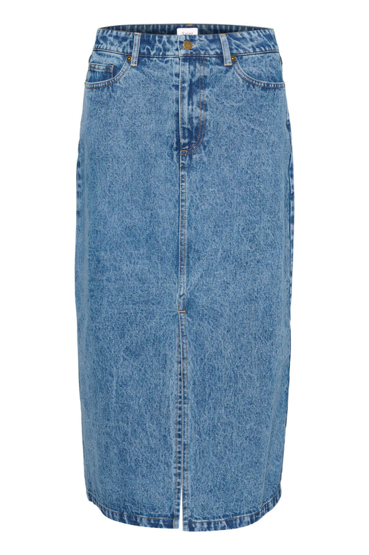 Saint Tropez Gabi SZ Denim Skirt in Medium Blue Denim