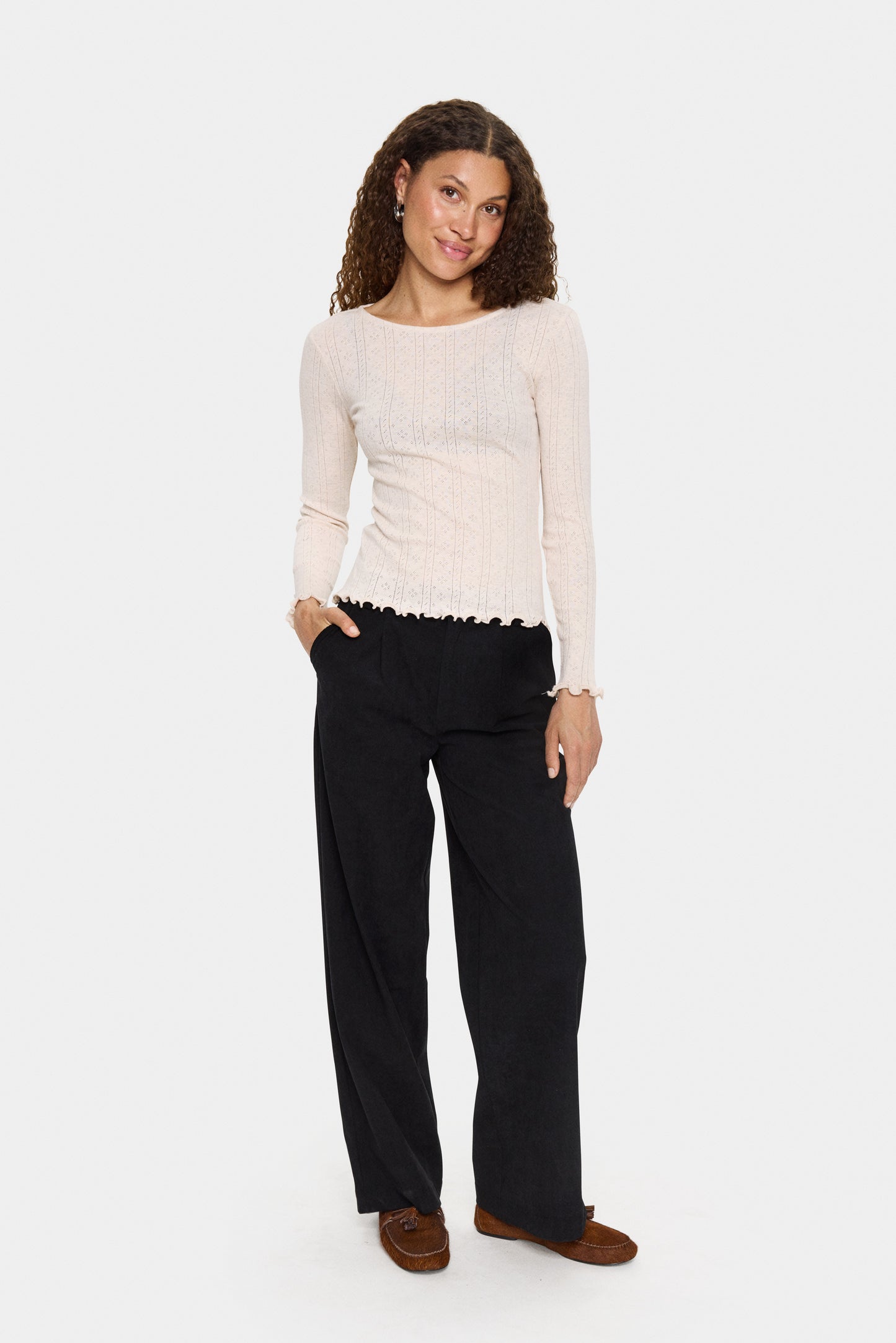 Saint Tropez Gru Blouse | Brown Rice Melange
