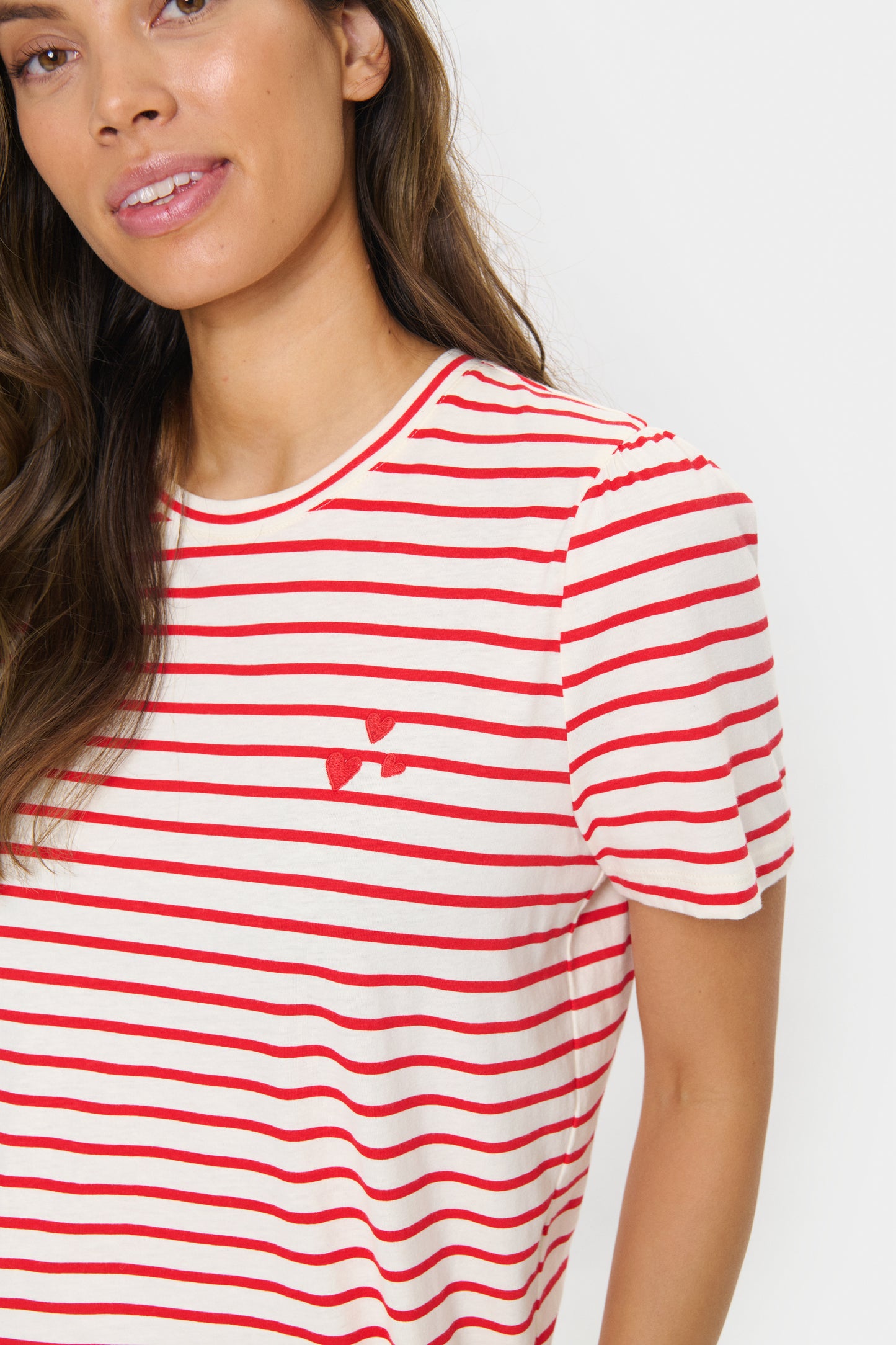 Saint Tropez Jucia T-Shirt | Flame Scarlet White Stripe