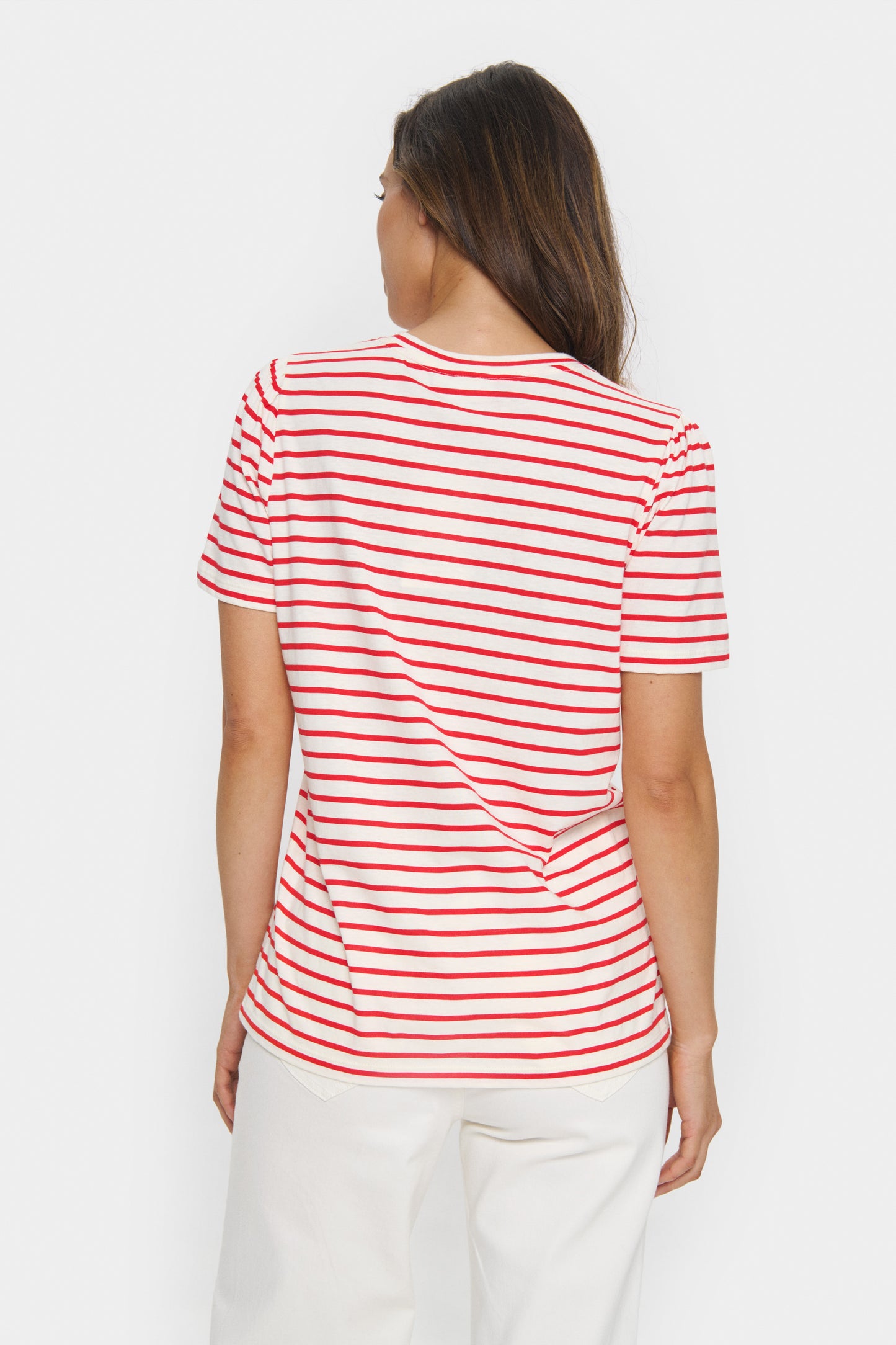Saint Tropez Jucia T-Shirt | Flame Scarlet White Stripe