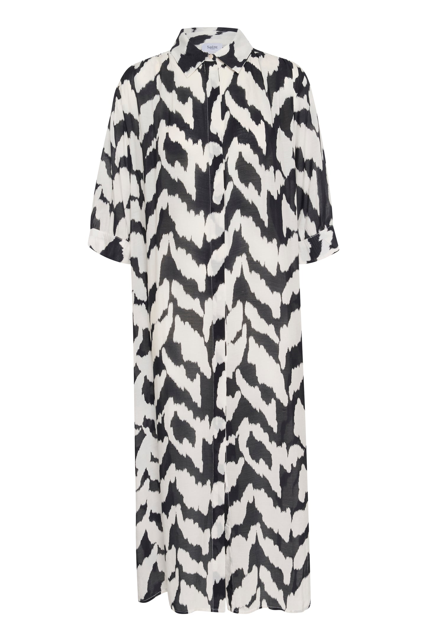 Saint Tropez KelsieSZ Shirt Dress | Black Monochrome Stokes