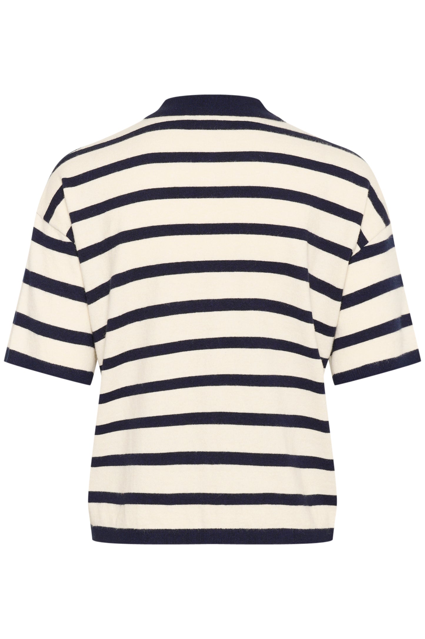 Saint Tropez Likam Striped Polo Cardigan | Winter White Nightsky Stripe